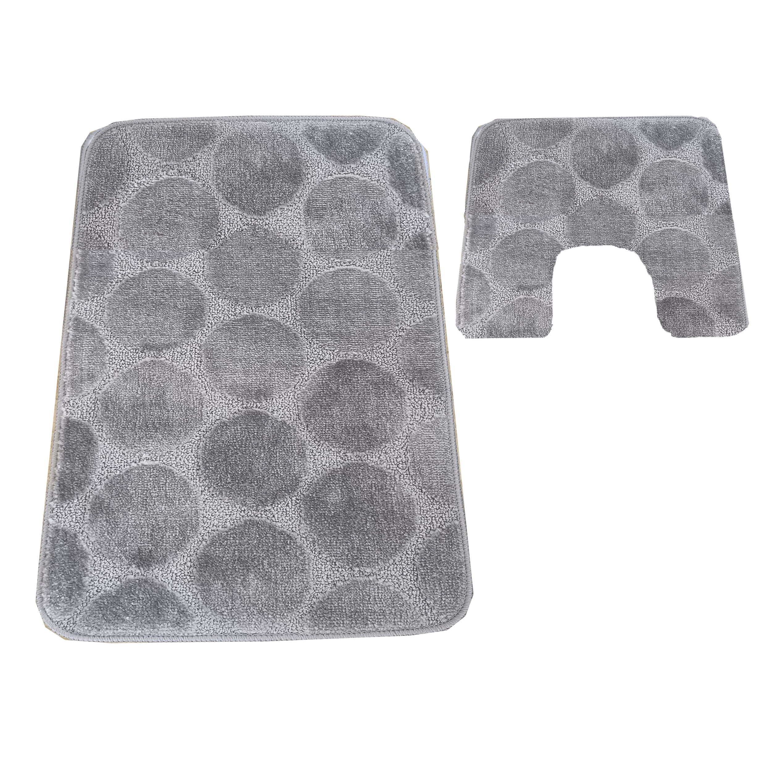 Komplet Dywaników Łazienkowych Montana Koła - Szary Pod WC Antypoślizgowy