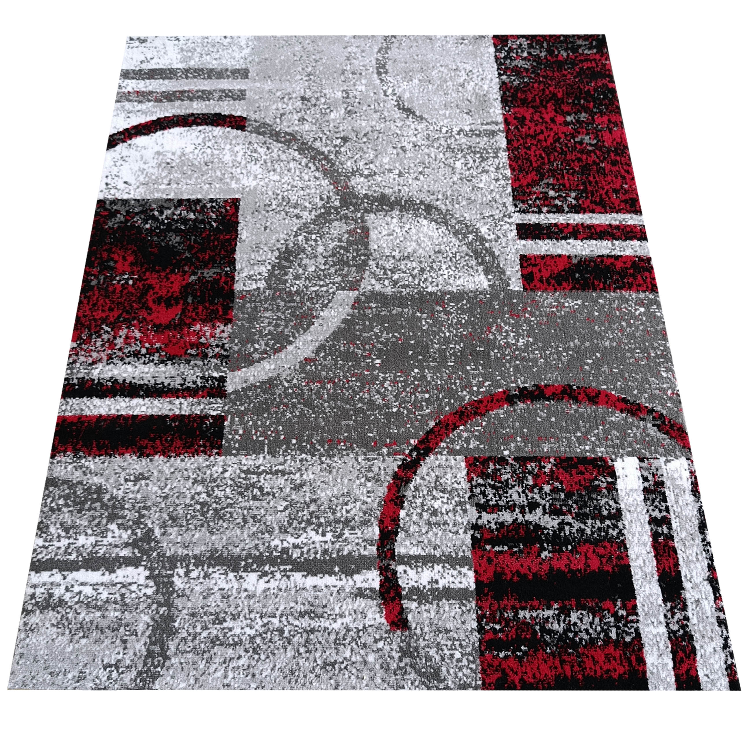 Dywan nowoczesny Soho 19 - szaro - czerwony