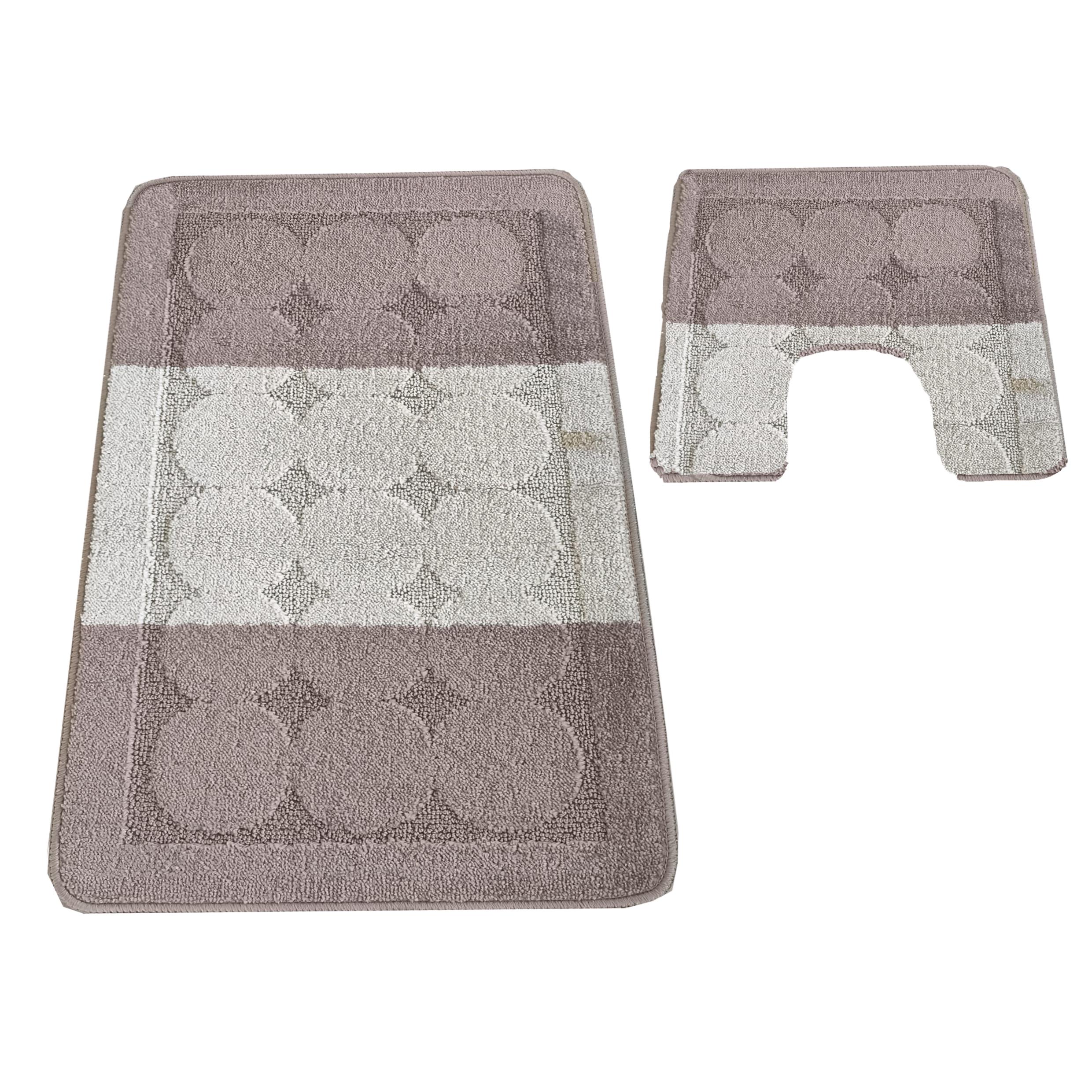 Komplet Dywaników Łazienkowych Montana Edrem - Beżowy Pod WC Antypoślizgowy