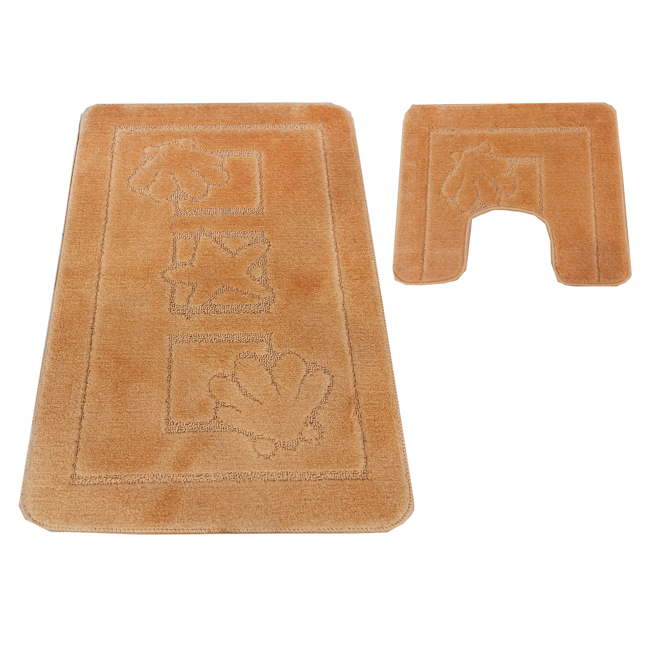 Komplet Dywaników Łazienkowych Montana Maritime - Bursztynowy Pod WC Antypoślizgowy