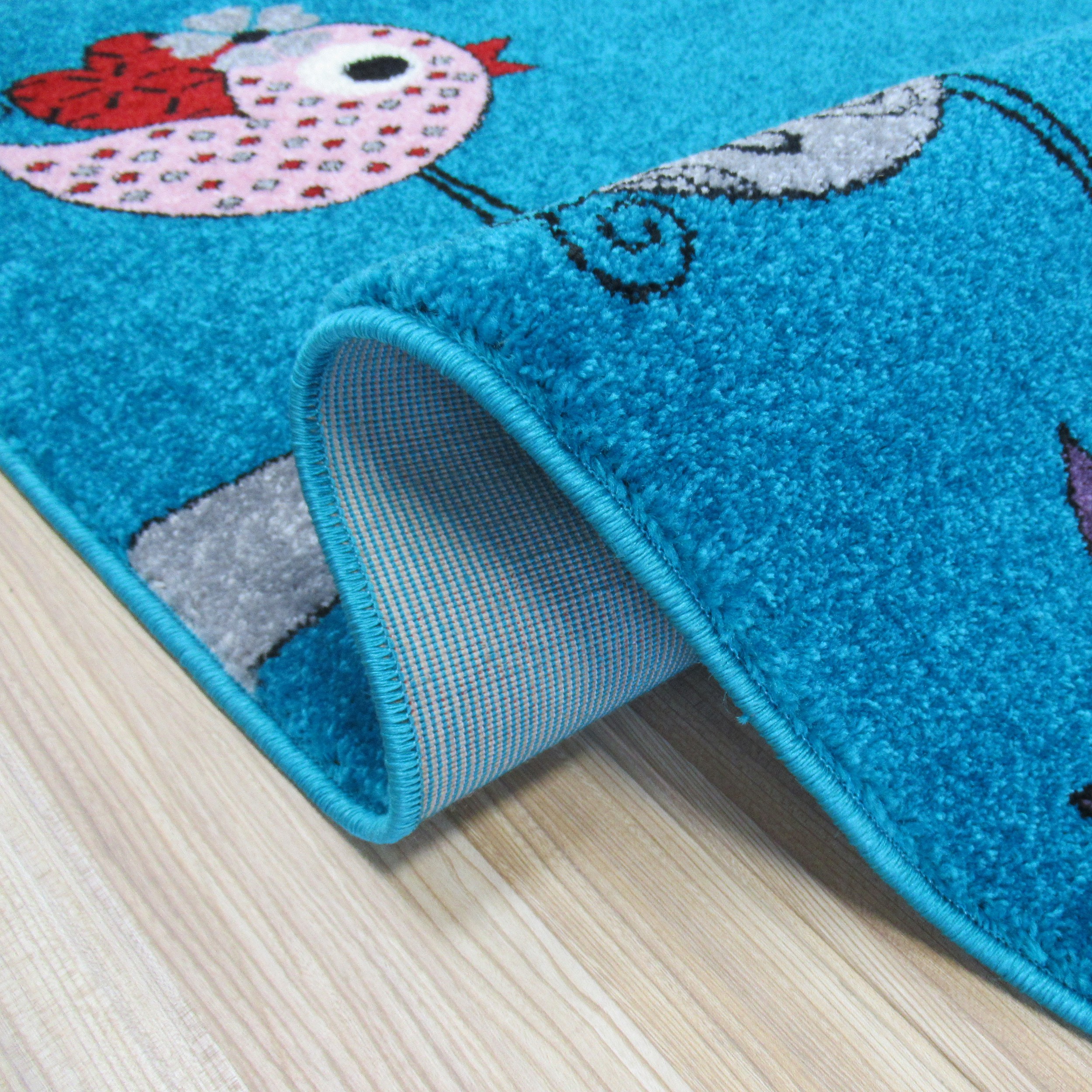  Dywan Bella Dla Dzieci 02 Turkusowy Ptaszki