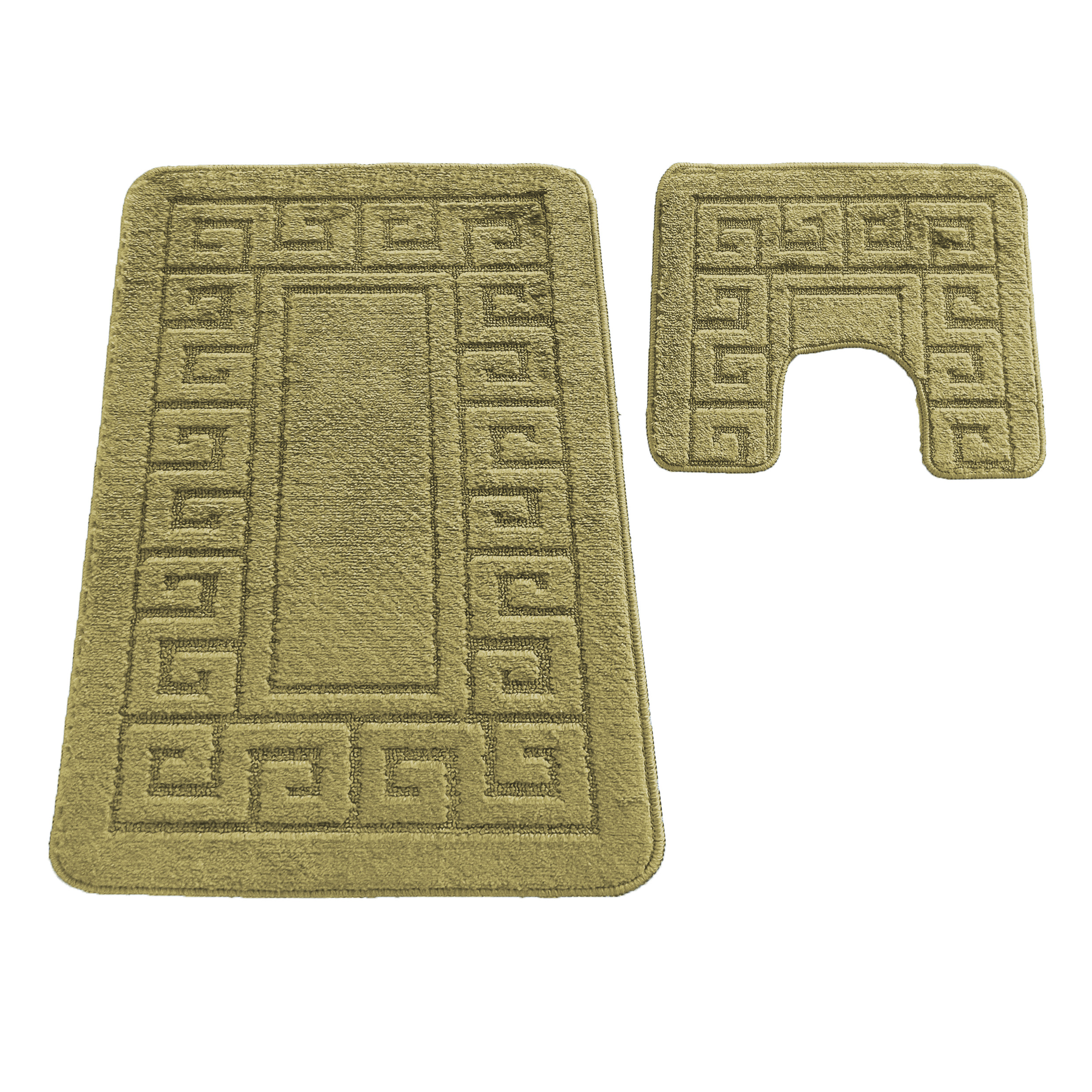 Komplet Dywaników Łazienkowych Montana Ethnic - Khaki Pod WC Antypoślizgowy