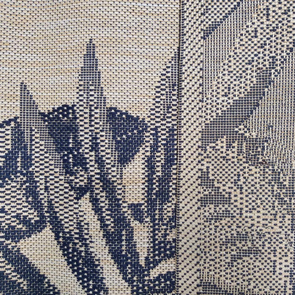 Dywan Nowoczesny Sznurkowy OUTDOOR Patio 37 - Beżowo - Granatowy