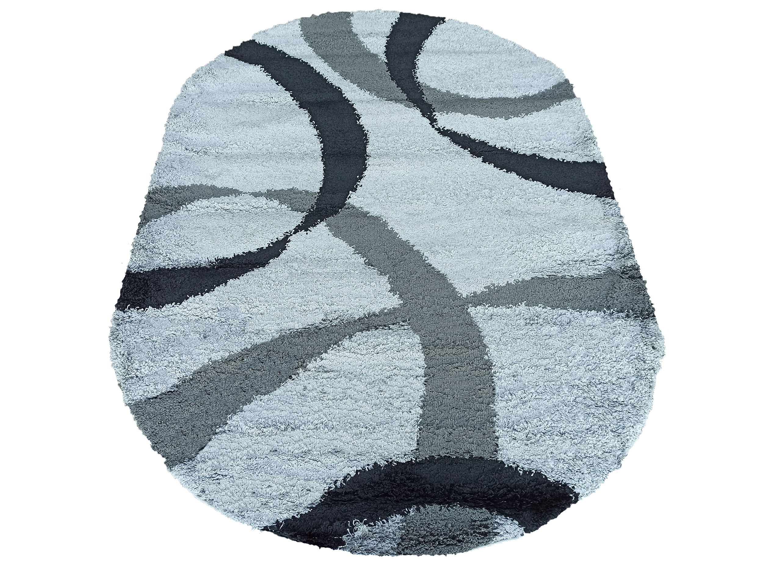 Dywan Nowoczesny Shaggy Long 0058B-GY owalny - wielokolorowy Dywan Nowoczesny Shaggy Long 0058B-GY owalny - wielokolorowy