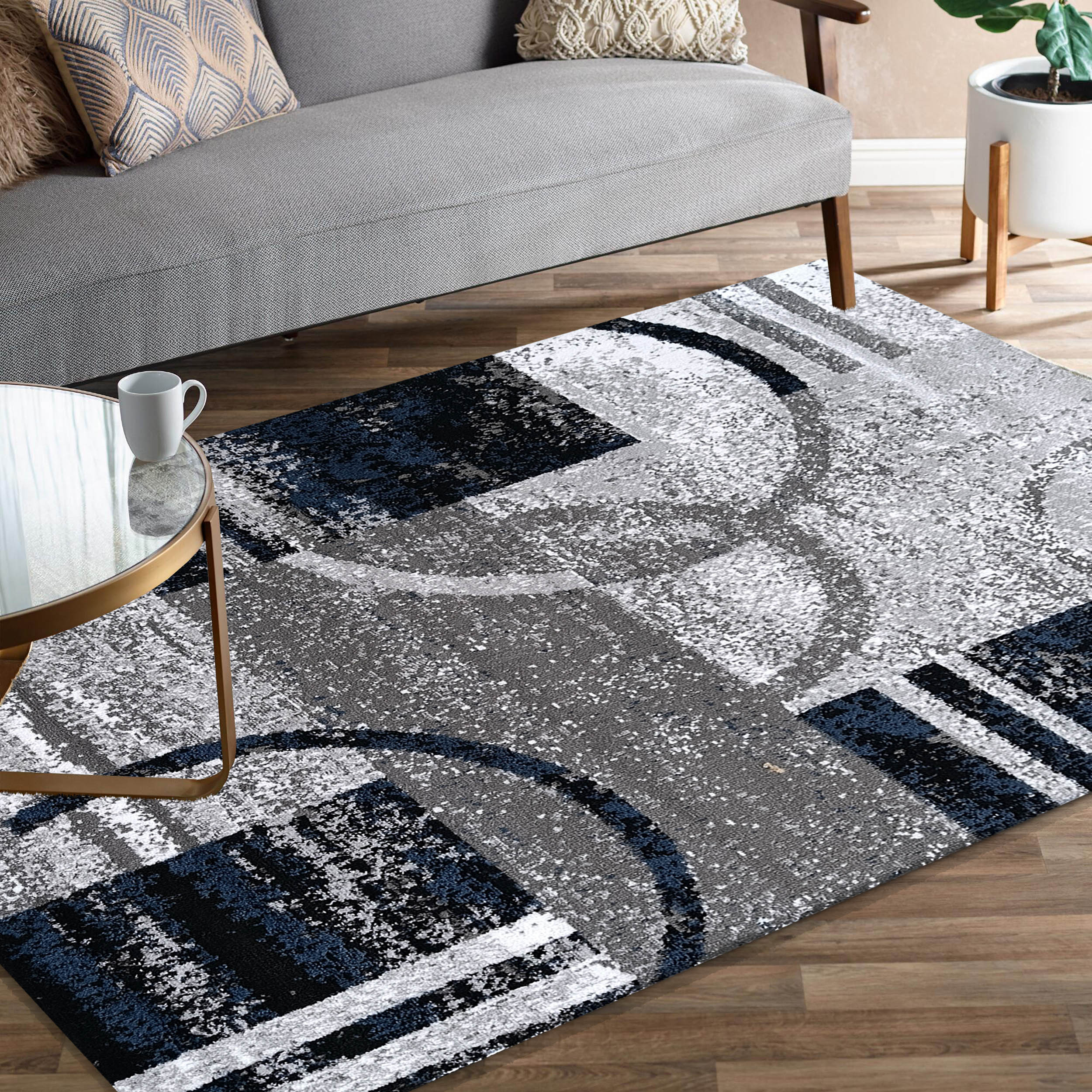 Dywan nowoczesny Soho 19 - szaro - granatowy