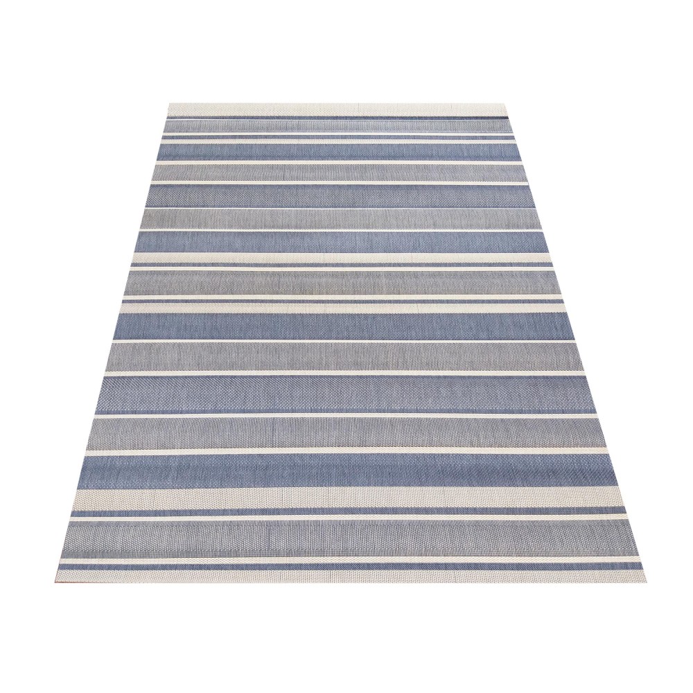 Dywan Nowoczesny Sznurkowy OUTDOOR Patio 106 - Niebiesko - Kremowy