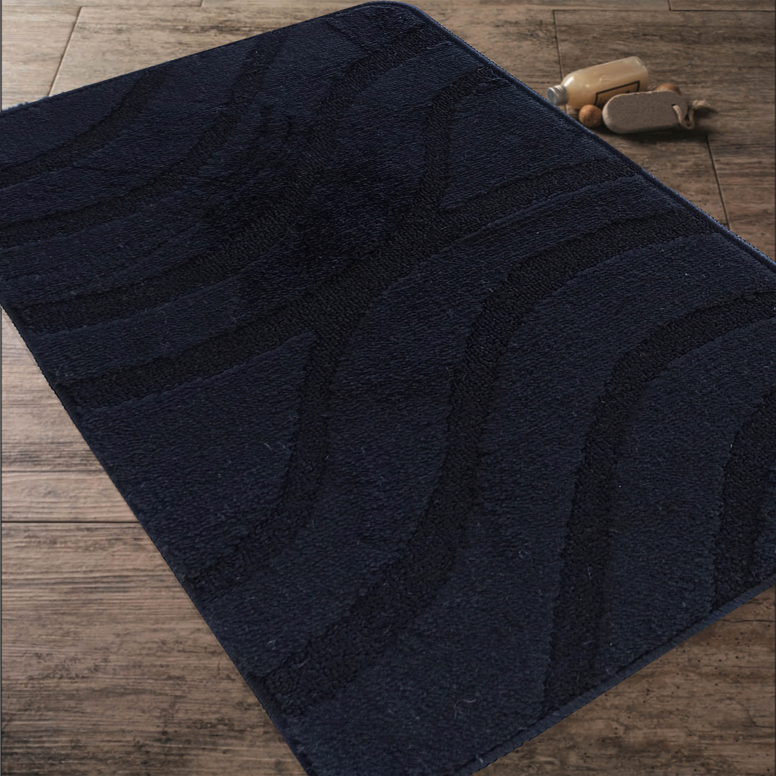 Komplet Dywaników Łazienkowych Montana Symphony - Czarny Pod WC Antypoślizgowy