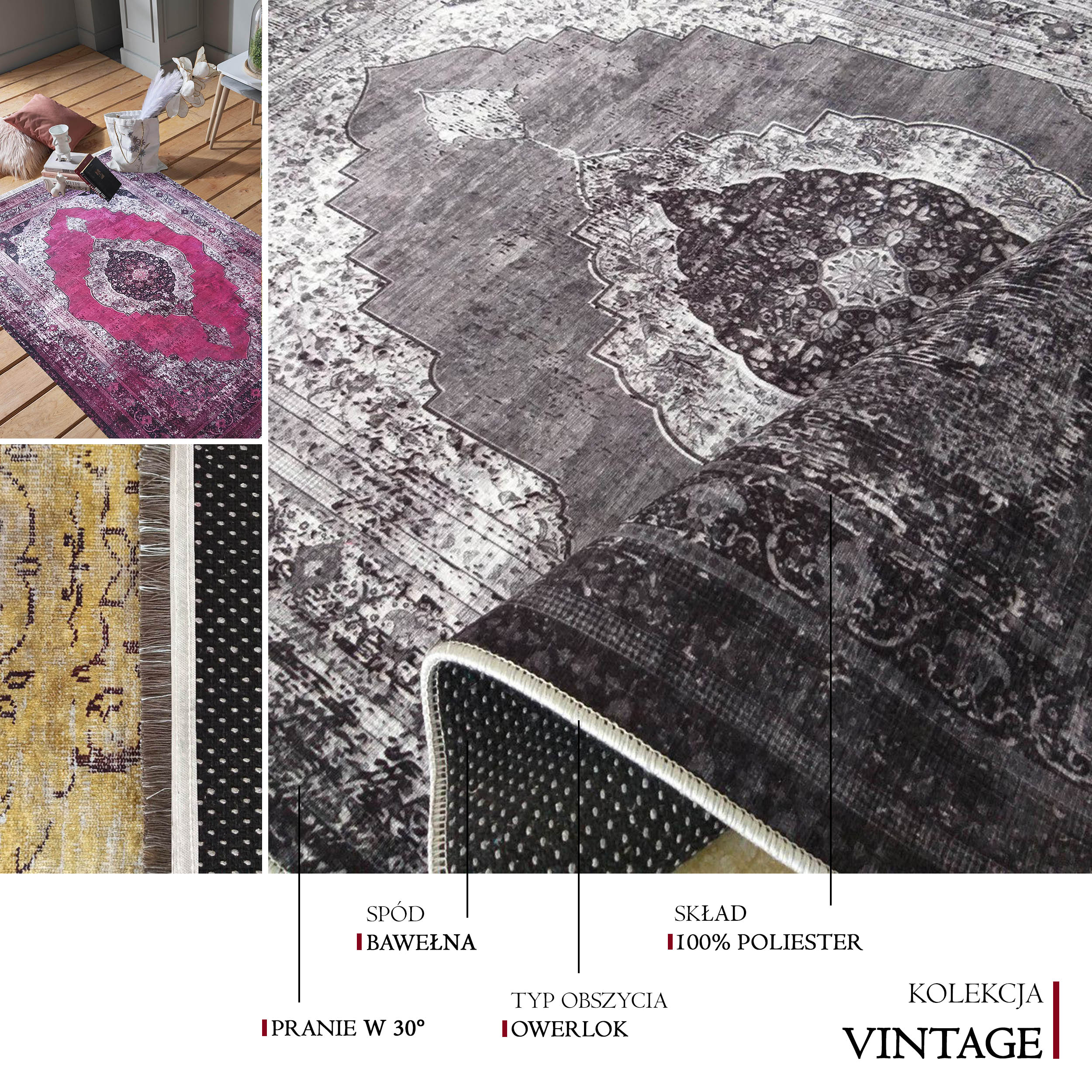 Dywan klasyczny Vintage 300 - Szary Dywan klasyczny Vintage 300 - Szary