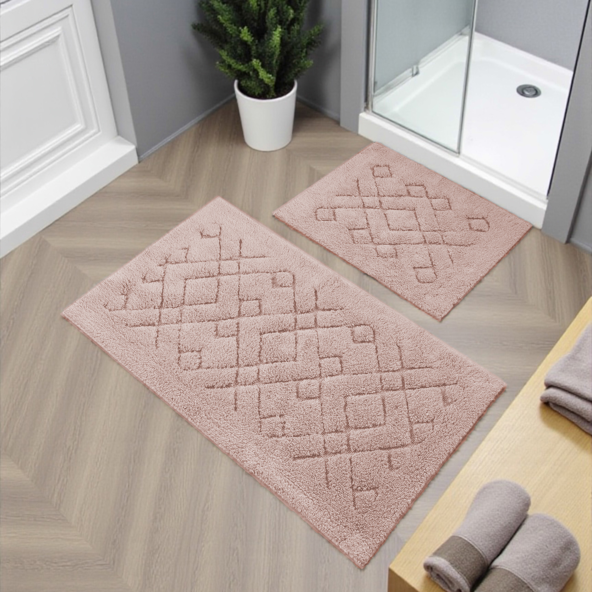 Komplet Dywaników Łazienkowych Boston 12 - Pudrowy róż