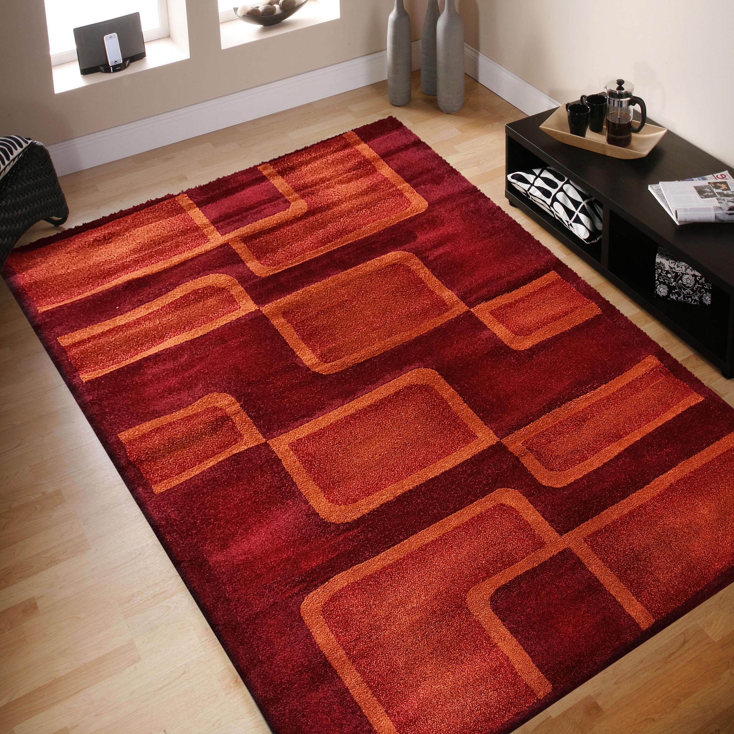 Dywan Nowoczesny Do Salonu Sherpa 11 - czerwono - pomarańczowy Dywan Nowoczesny Do Salonu Sherpa 11 - czerwono - pomarańczowy