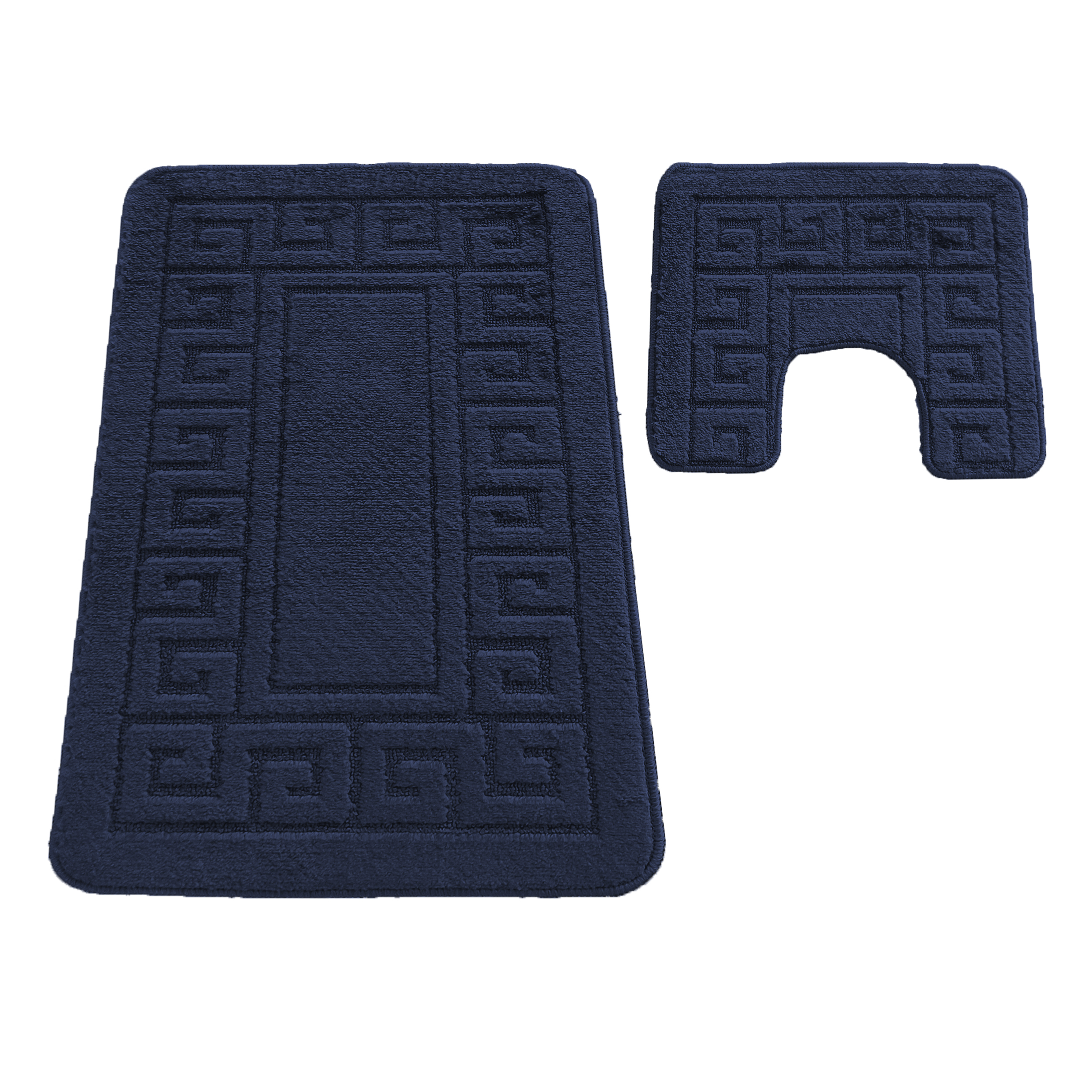 Komplet Dywaników Łazienkowych Montana Ethnic - Ciemny Granatowy Pod WC Antypoślizgowy Komplet Dywaników Łazienkowych Montana Ethnic - Ciemny Granatowy Pod WC Antypoślizgowy