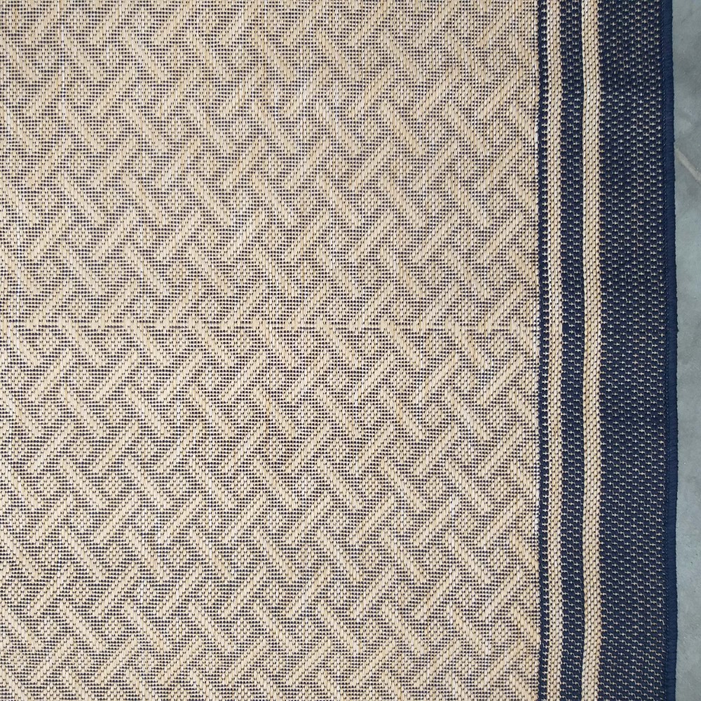 Dywan Nowoczesny Sznurkowy OUTDOOR Patio 25 - Beżowo - Granatowy