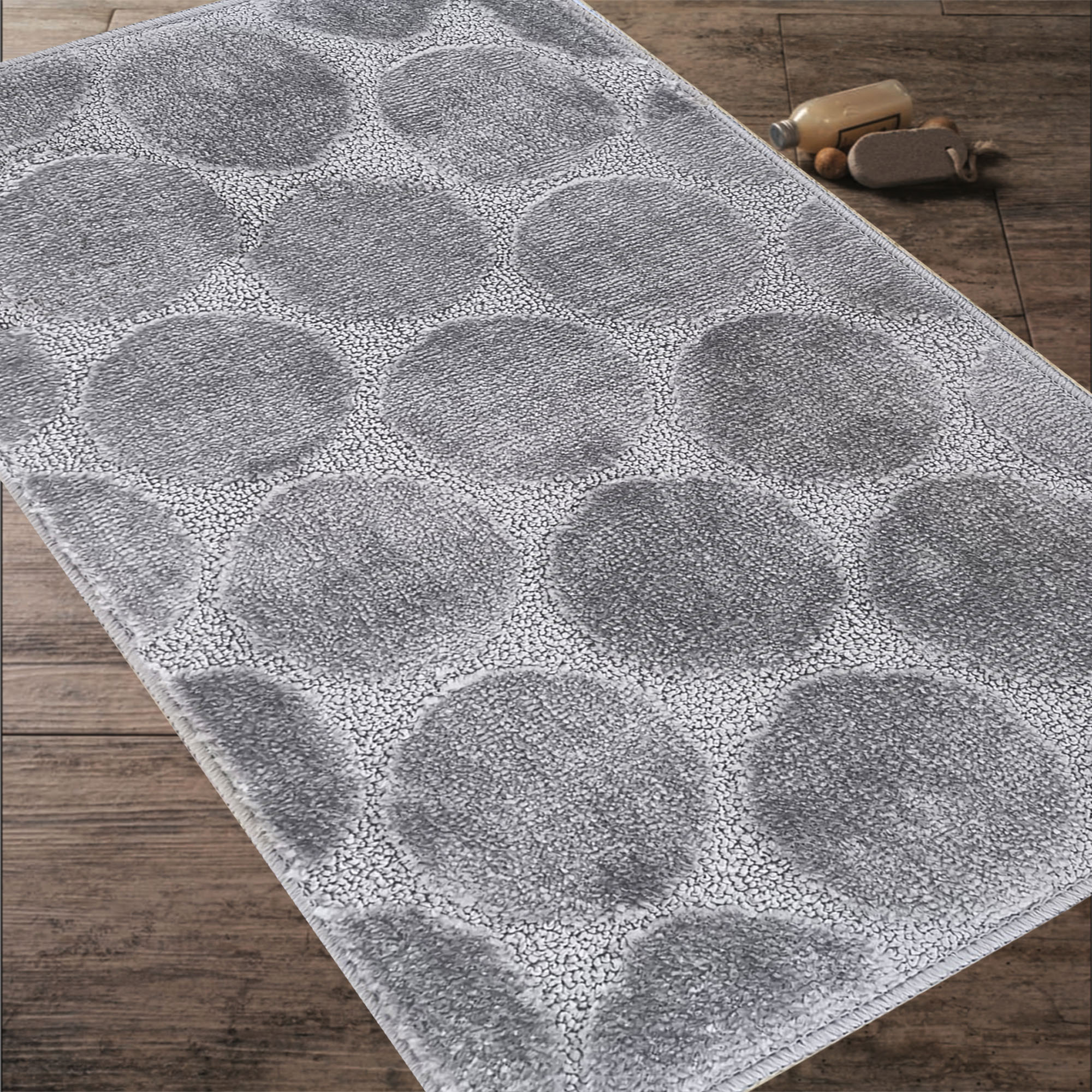 Komplet Dywaników Łazienkowych Montana Koła - Szary Pod WC Antypoślizgowy