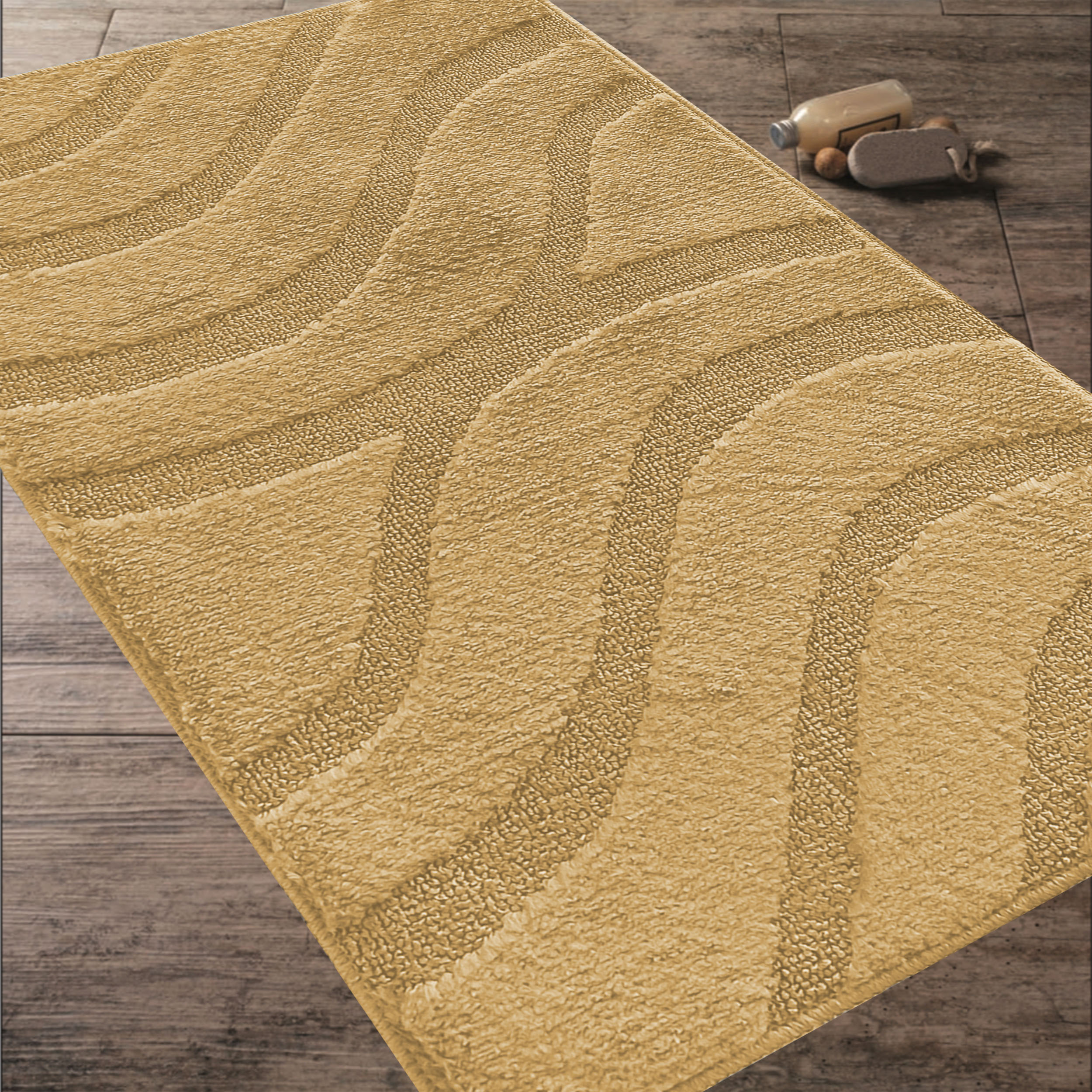 Komplet Dywaników Łazienkowych Montana Symphony - Imbirowy Pod WC Antypoślizgowy