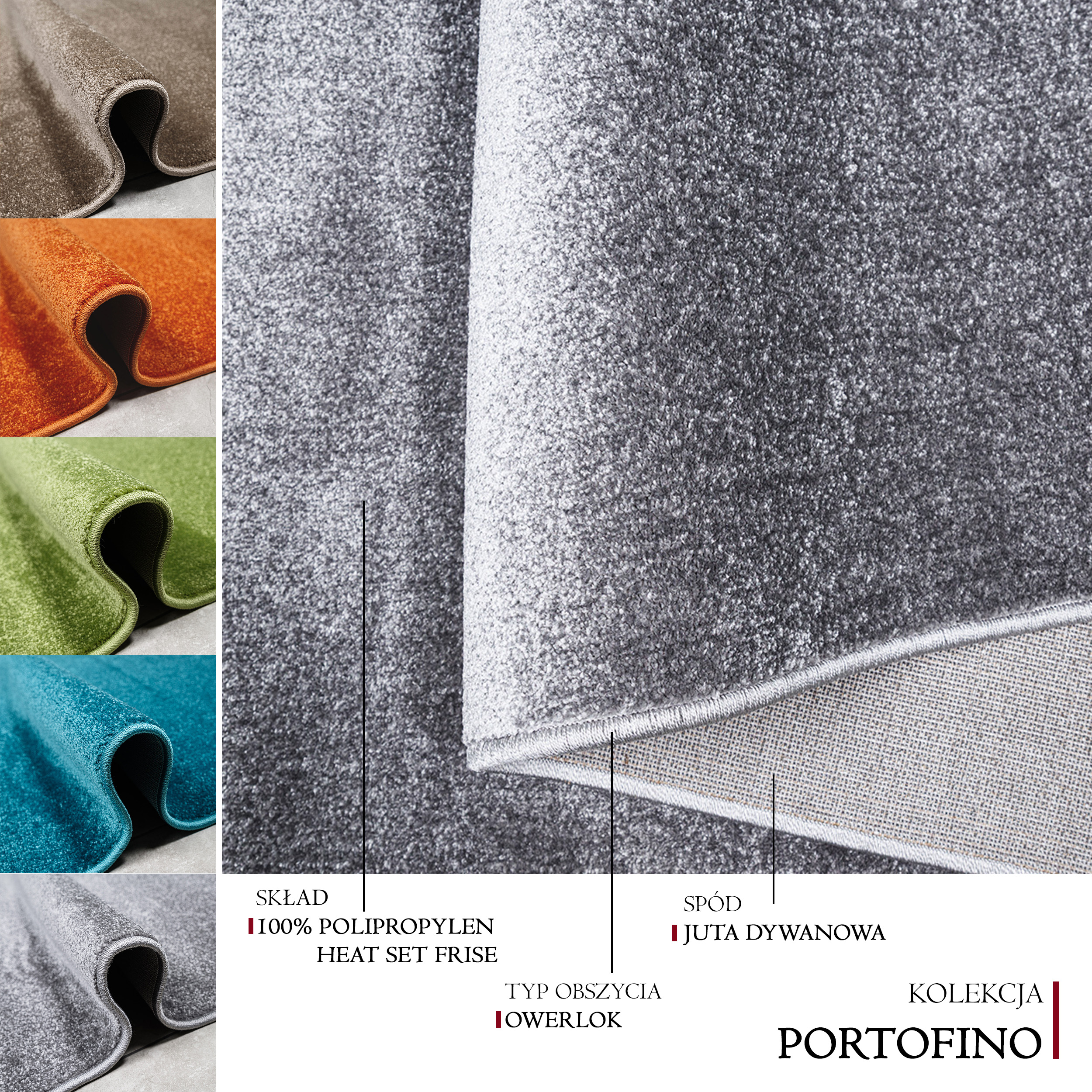 Dywan Portofino Koło Jednolity Niebieski Dywan Portofino Koło Jednolity Niebieski