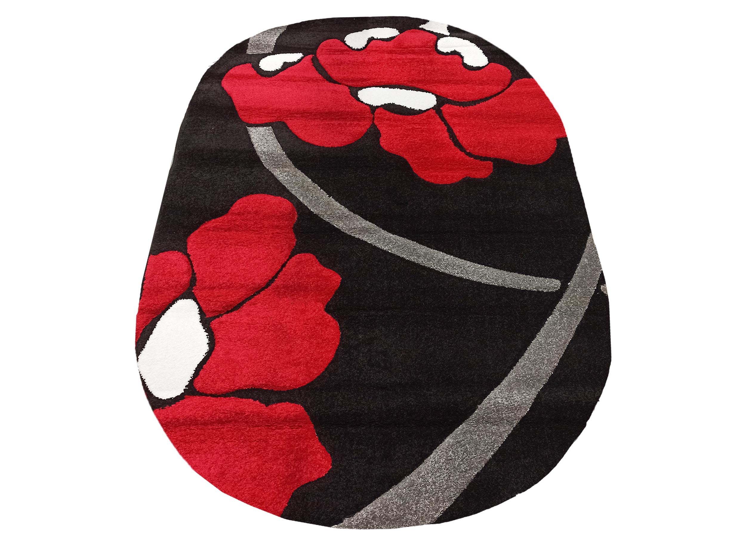 Dywan nowoczesny Fantazja 6176B-BL owalny - czarny