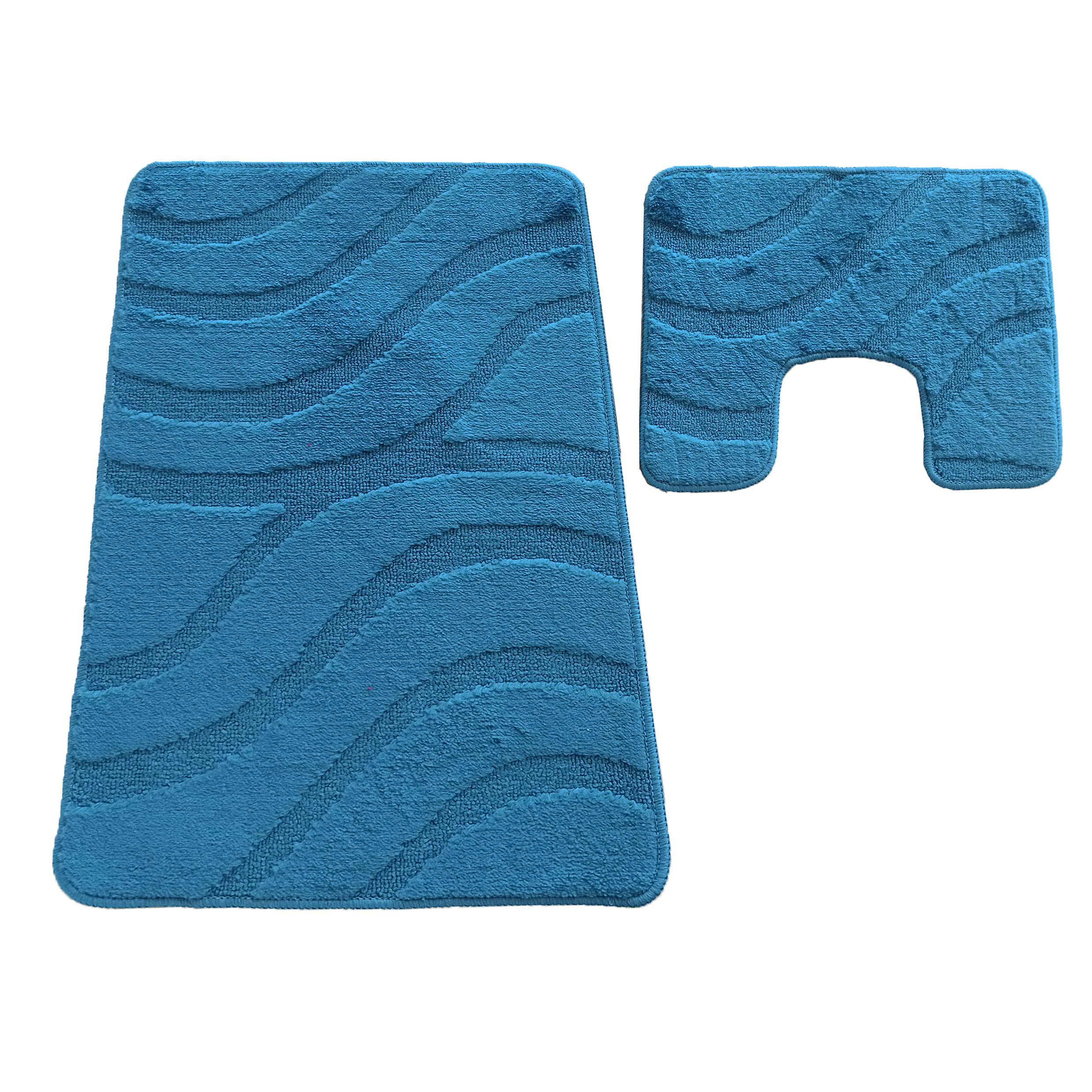 Komplet Dywaników Łazienkowych Montana Symphony - Niebieski Pod WC Antypoślizgowy