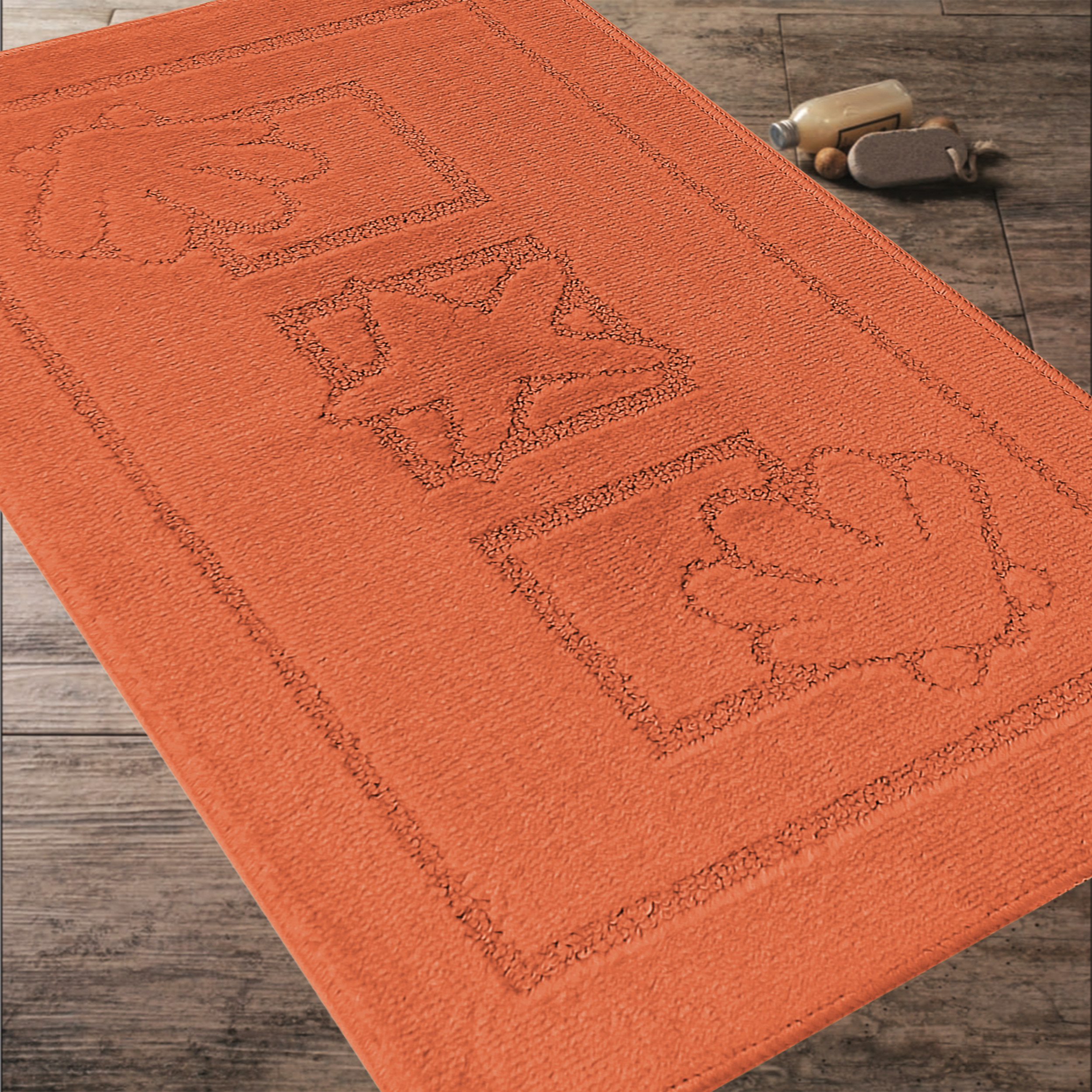 Komplet Dywaników Łazienkowych Montana Maritime - Ceglany Pod WC Antypoślizgowy