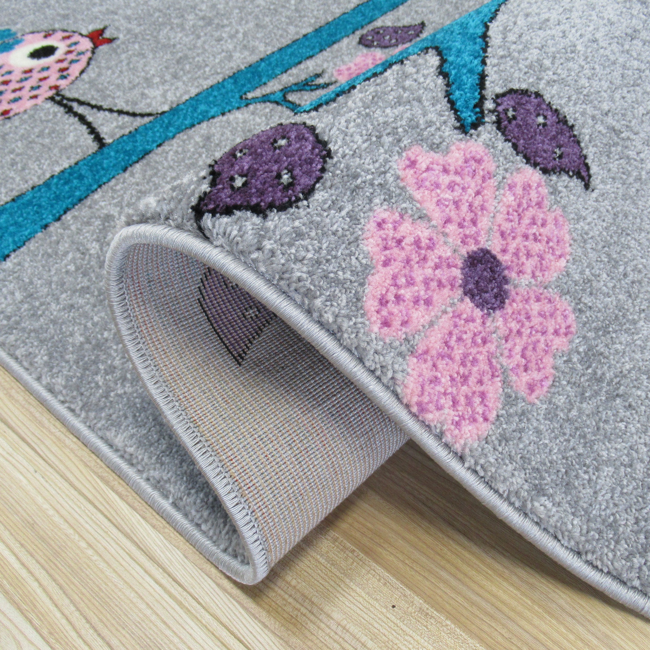 Dywan Bella Dla Dzieci 02 Szary Ptaszki  Dywan Bella Dla Dzieci 02 Szary Ptaszki