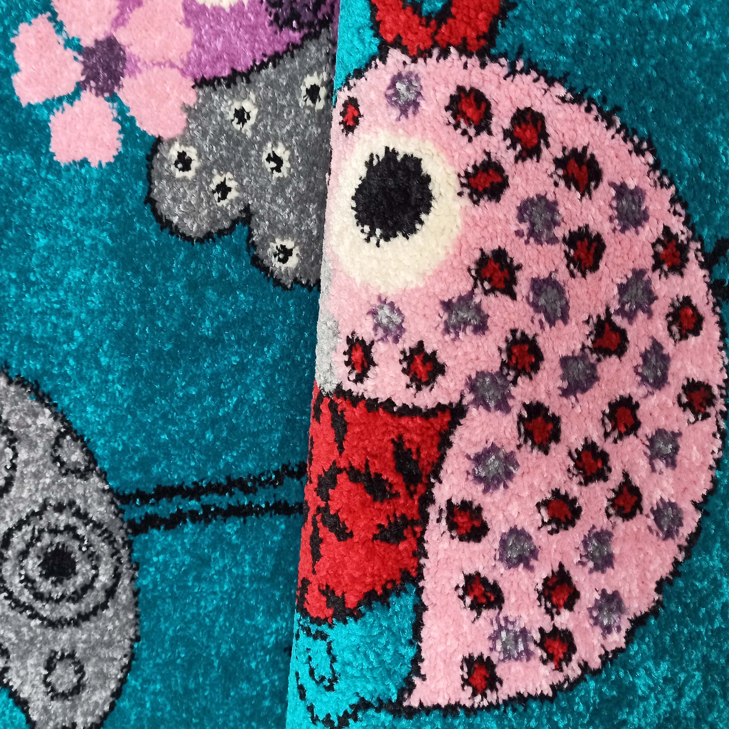  Dywan Bella Dla Dzieci 02 Turkusowy Ptaszki