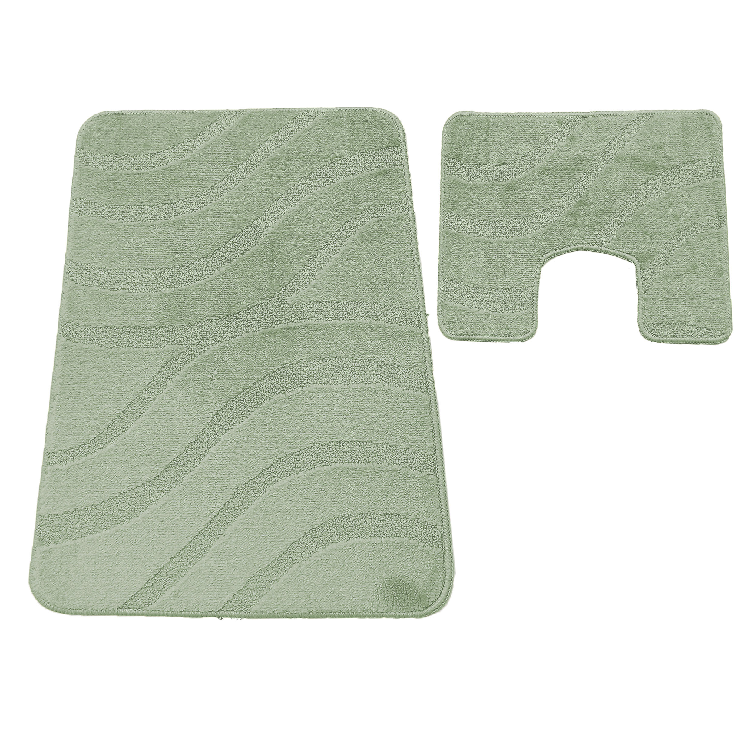 Komplet Dywaników Łazienkowych Montana Symphony - Pistacjowy Pod WC Antypoślizgowy