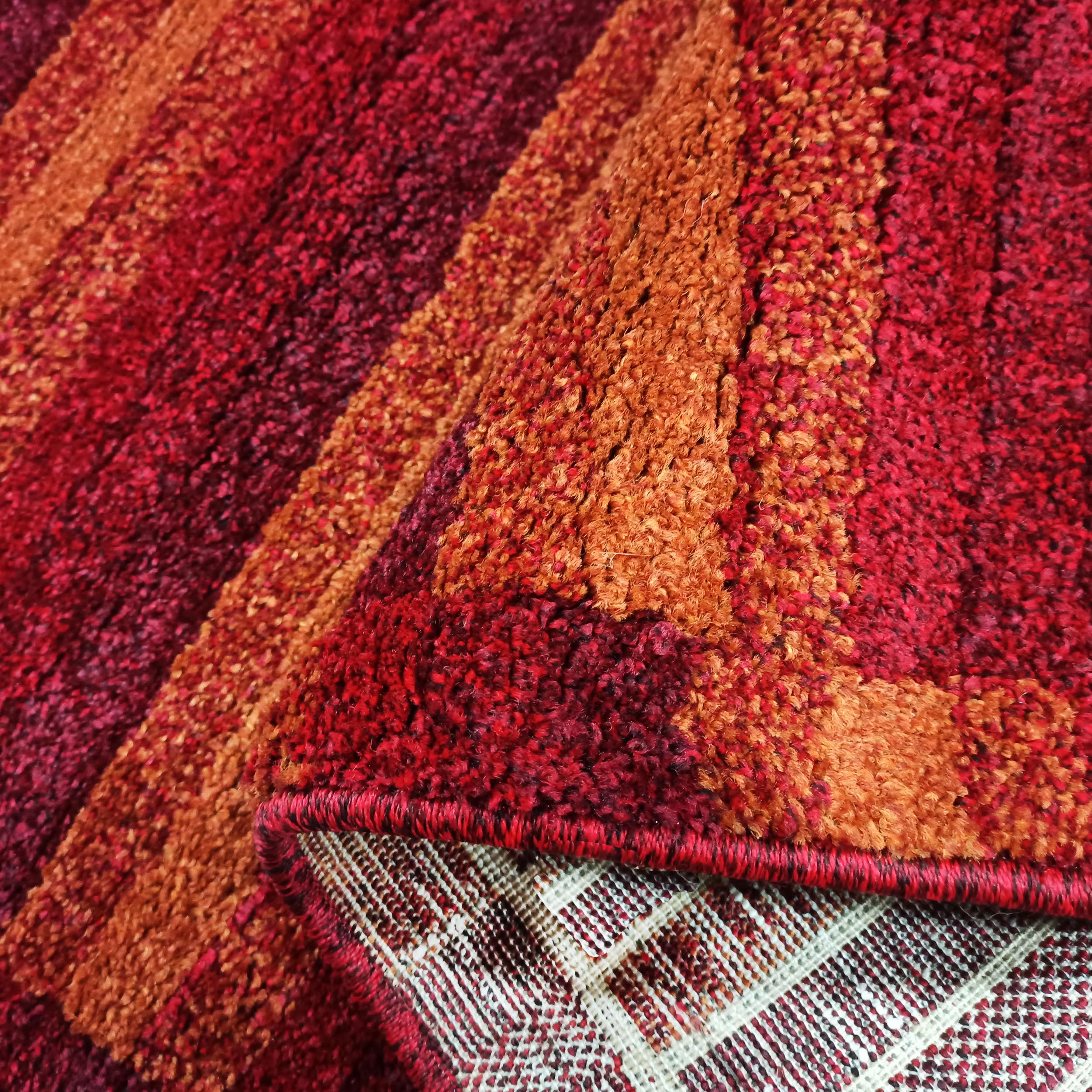 Dywan Nowoczesny Do Salonu Sherpa 07 - czerwono - pomarańczowy