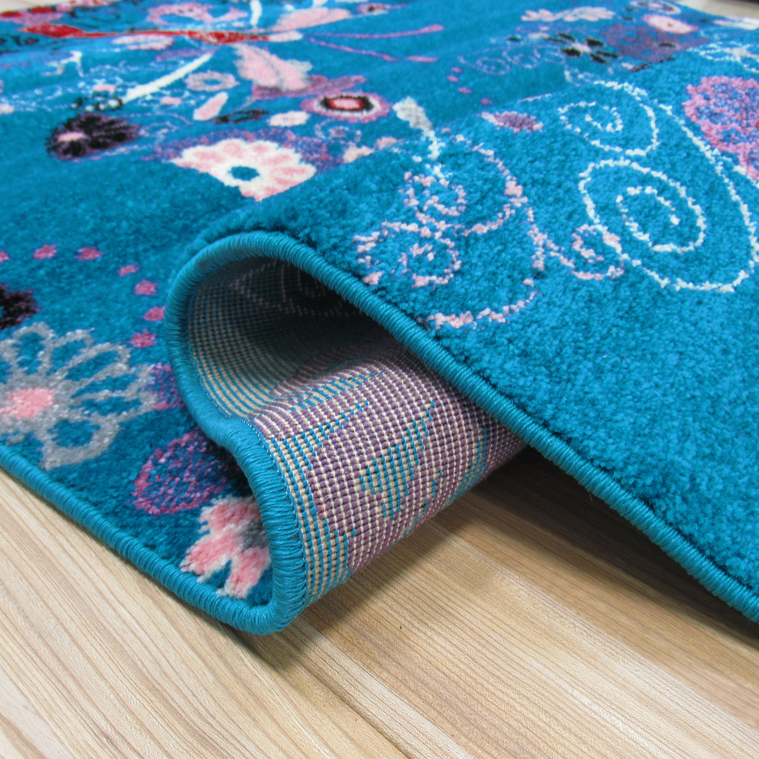 Dywan Bella Dla Dzieci 03 Turkusowy Motylki