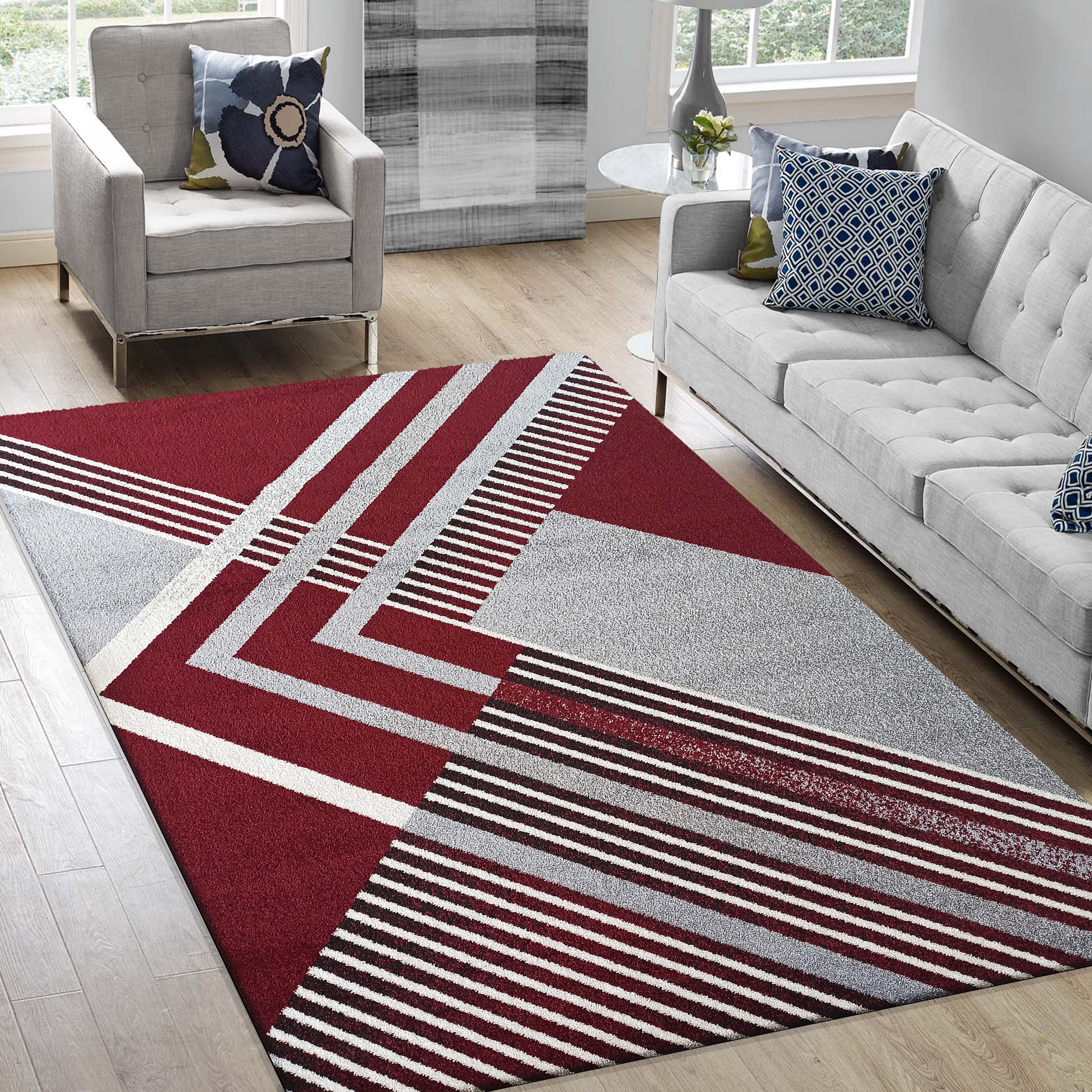 Dywan Nowoczesny Otto 03 Szaro-Czerwony