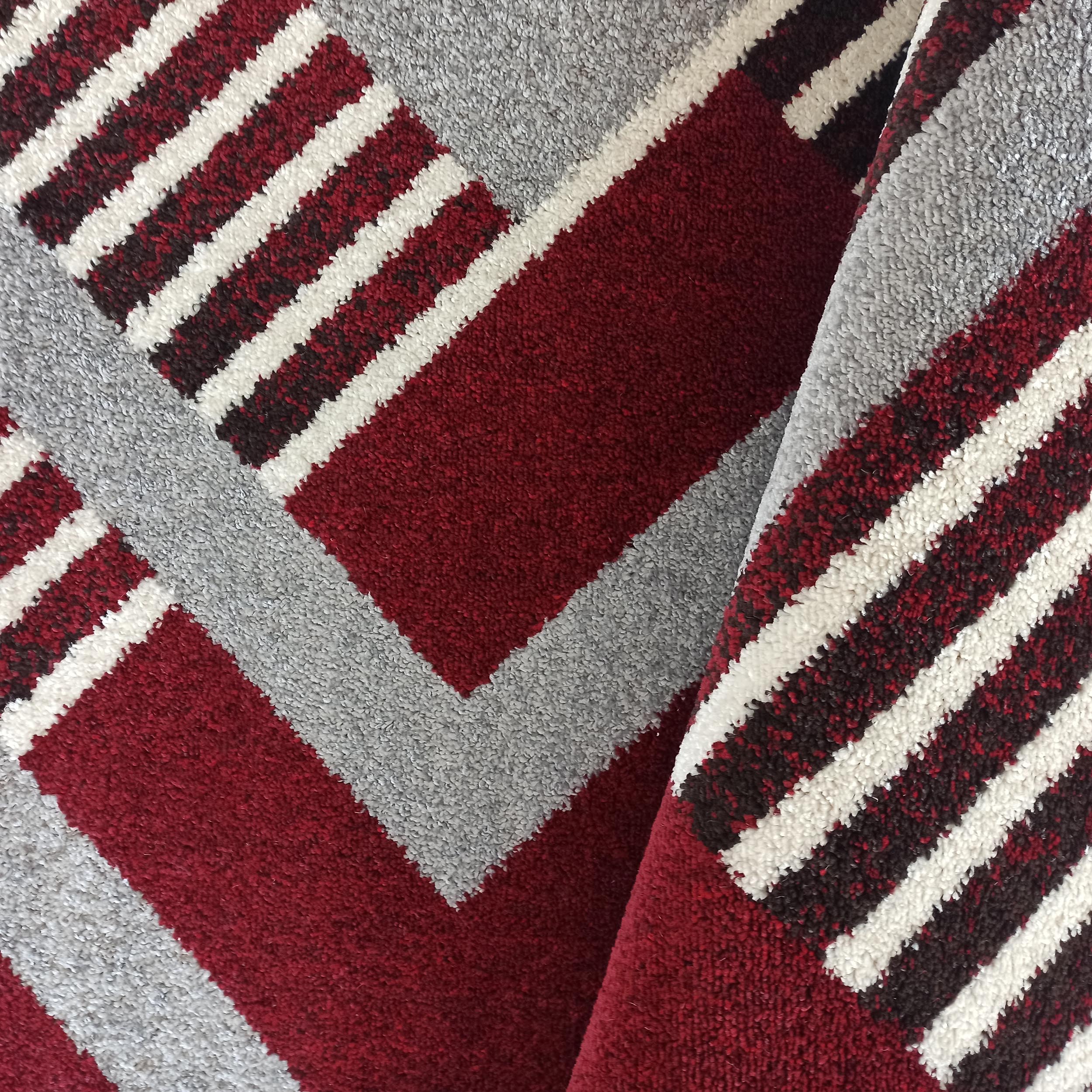 Dywan Nowoczesny Otto 03 Szaro-Czerwony