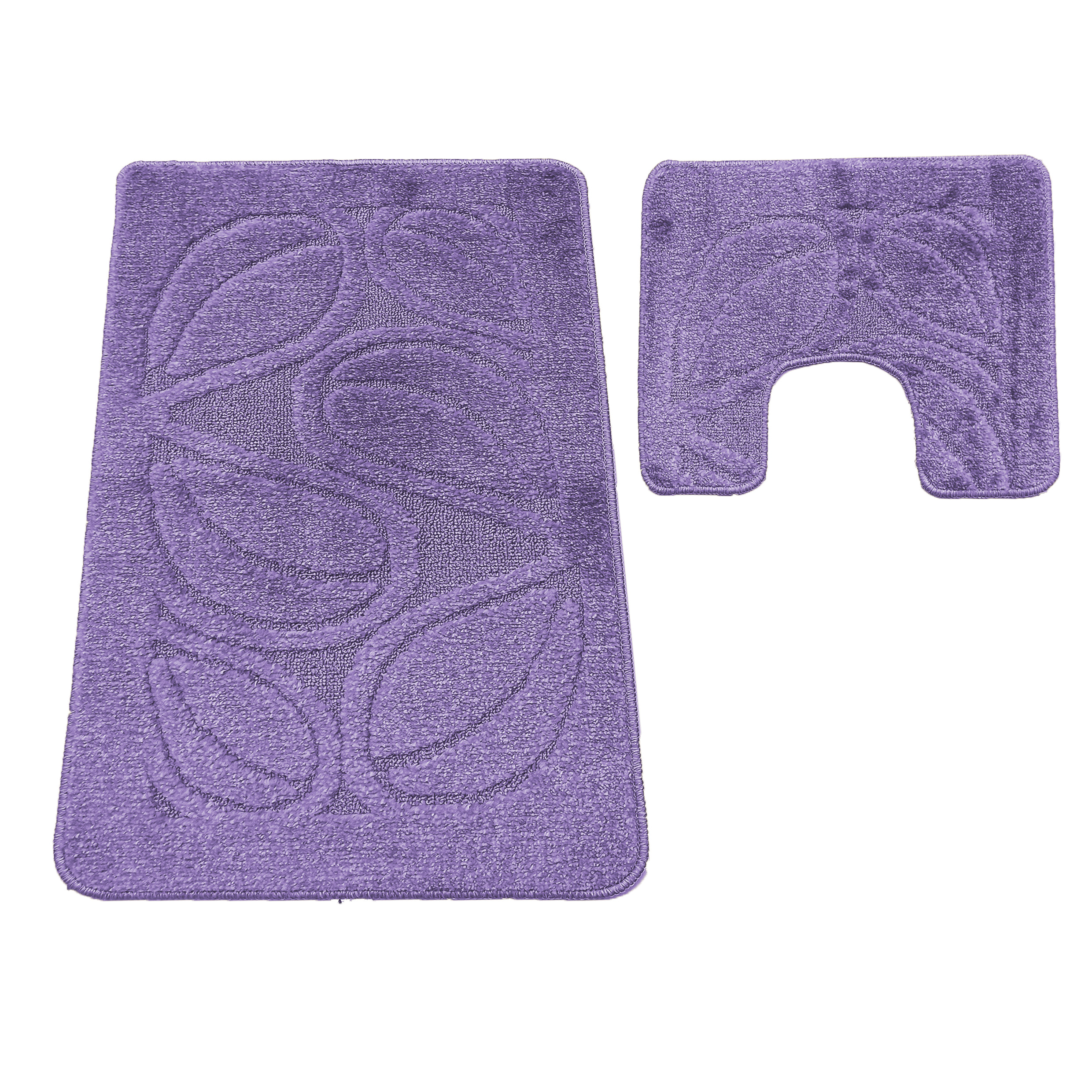 Komplet Dywaników Łazienkowych Montana Flora - Fioletowy Pod WC Antypoślizgowy