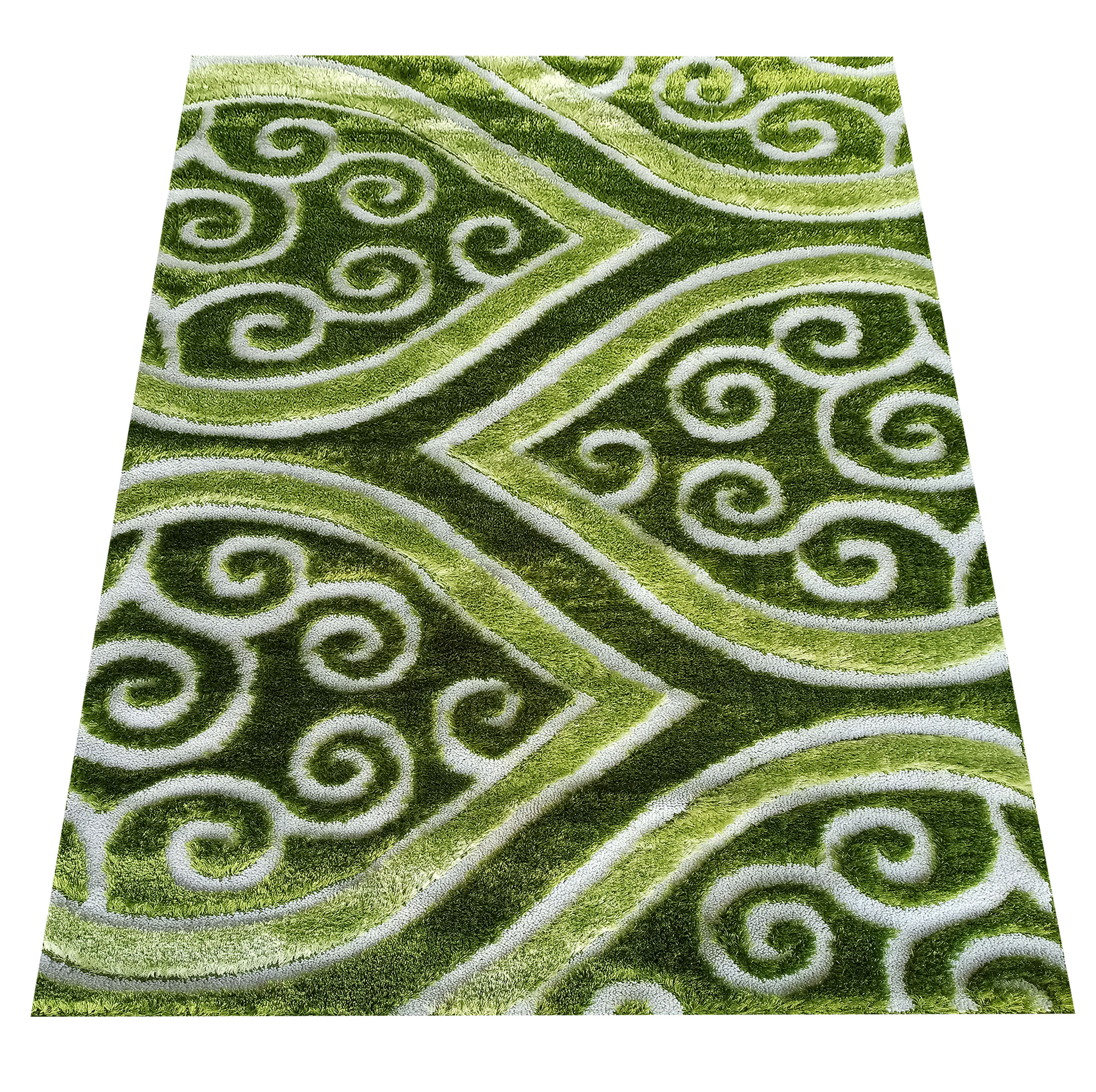 Dywan Nowoczesny Ovo Typu Shaggy 02  Zielony Dywan Nowoczesny Ovo Typu Shaggy 02  Zielony