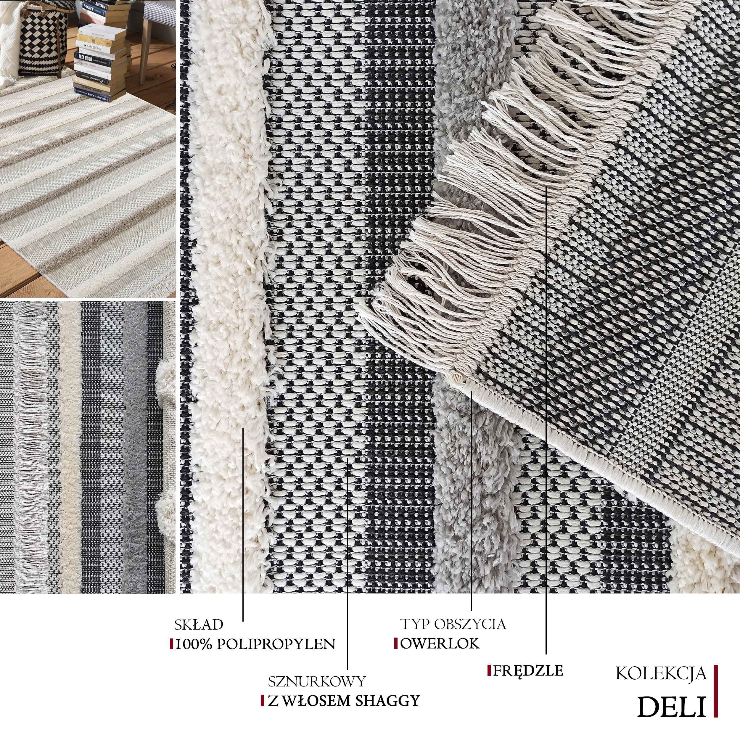 Dywan Sznurkowy OUTDOOR DELI 03 Szary Dywan Sznurkowy OUTDOOR DELI 03 Szary
