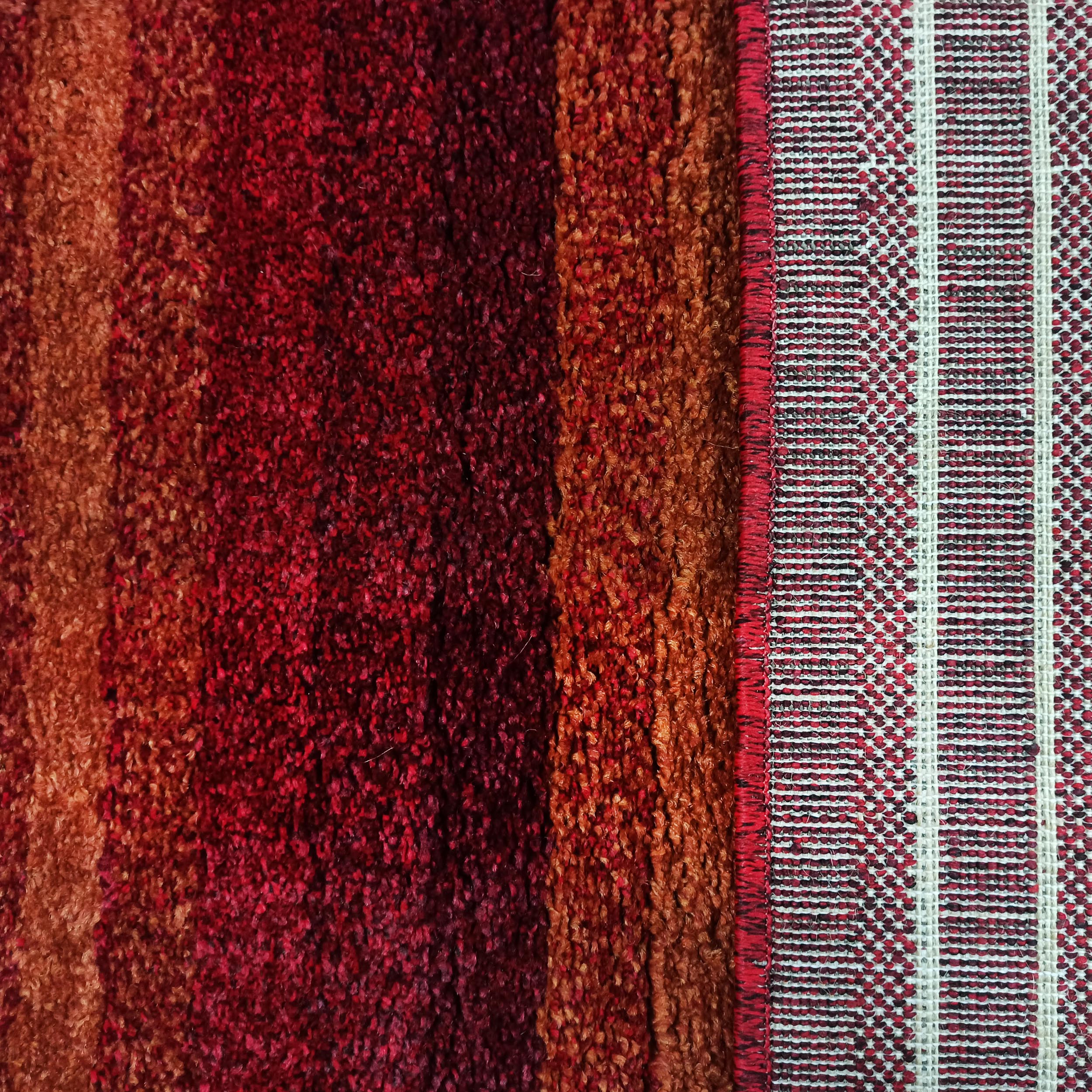 Dywan Nowoczesny Do Salonu Sherpa 07 - czerwono - pomarańczowy