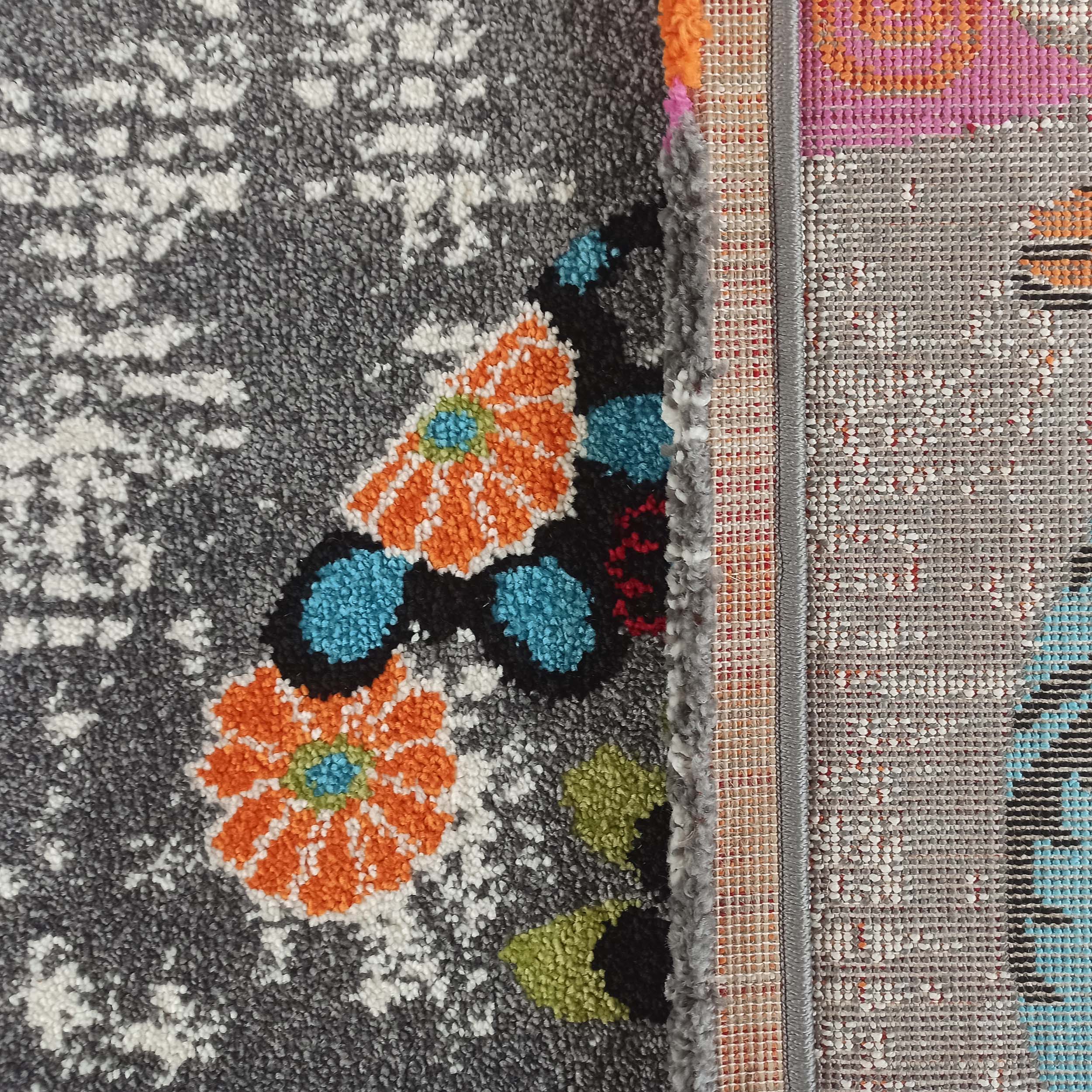 Dywan Dla Dzieci BELLA 114A Motylki - Szary