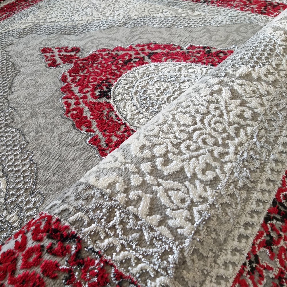 Dywan Ekskluzywny Angora 01 - Szaro - Czerwony Dywan Ekskluzywny Angora 01 - Szaro - Czerwony