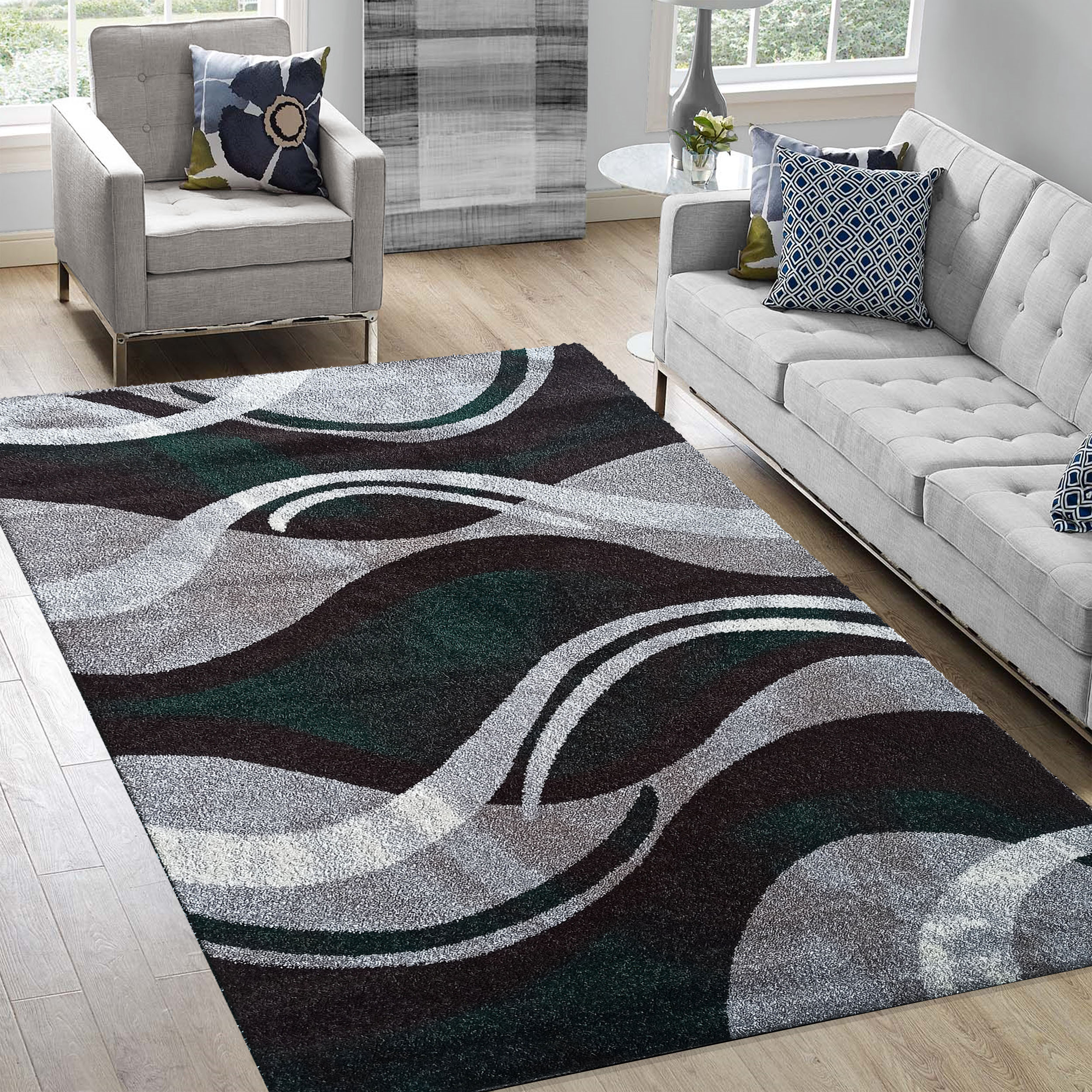 Dywan Nowoczesny Otto 01 Szaro-Zielony