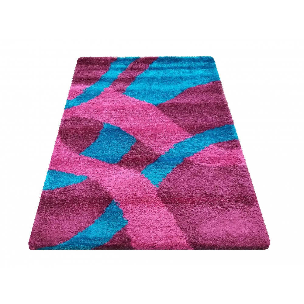 Dywan Nowoczesny Shaggy Long - 17 - Fioletowo - Turkusowy