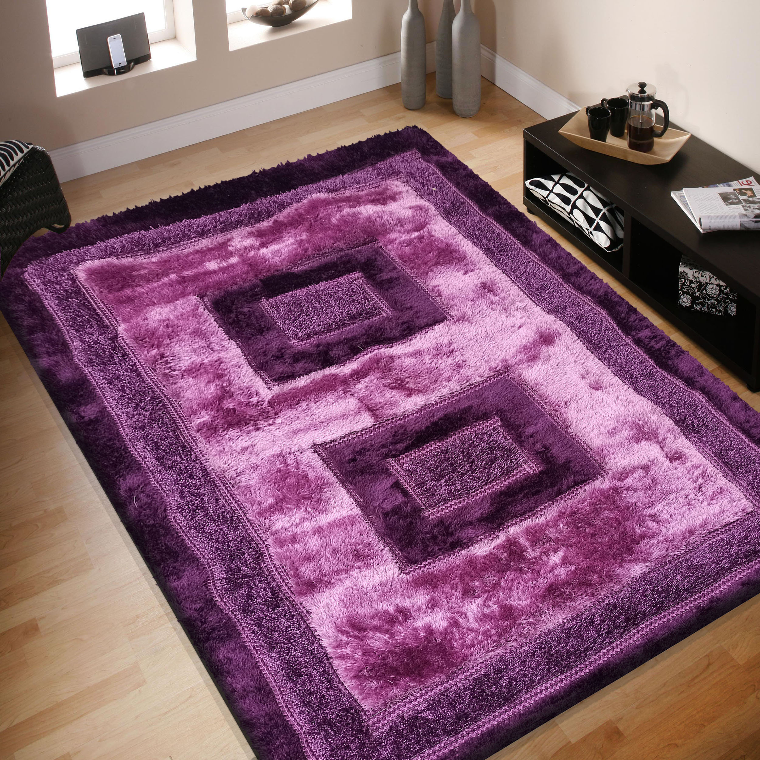 Dywan Nowoczesny Ovo Typu Shaggy 11 Fioletowy