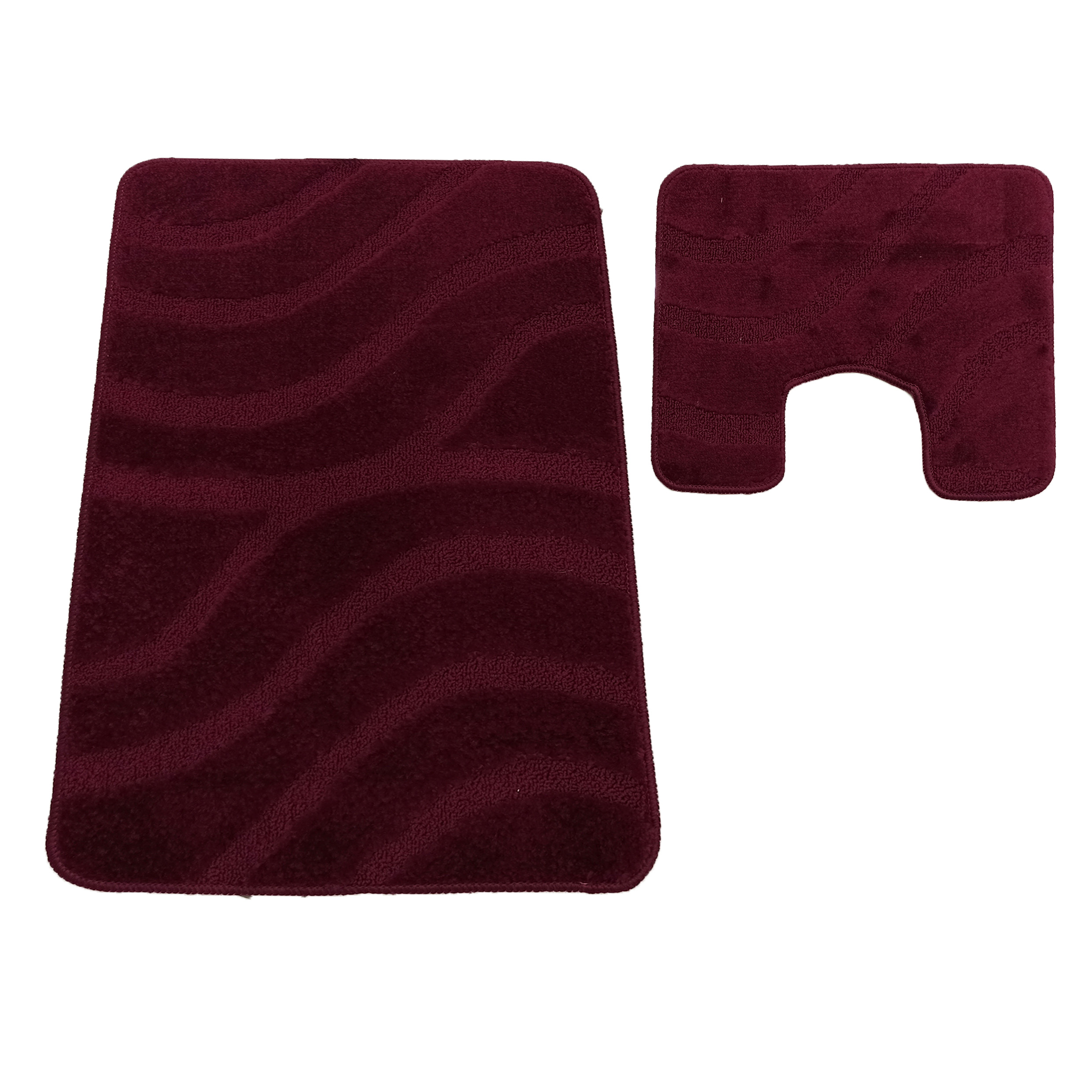 Komplet Dywaników Łazienkowych Montana Symphony - Burgundowy Pod WC Antypoślizgowy