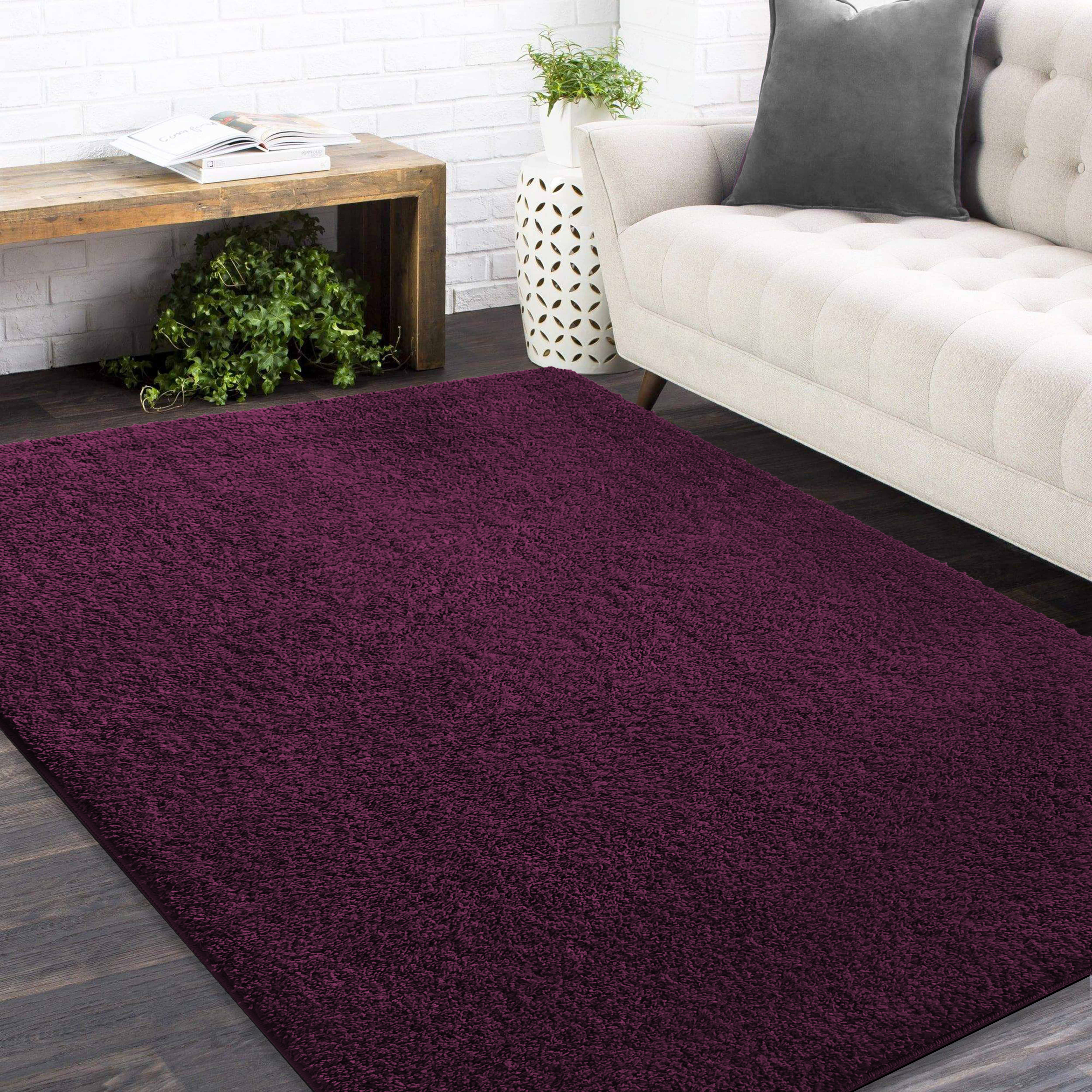  Dywan Kamel Typu Shaggy Nowoczesny Soft - Oberżyna