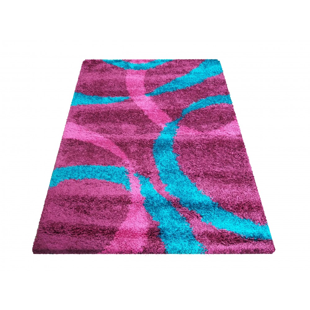 Dywan Nowoczesny Shaggy Long - 22 - Fioletowo - Turkusowy