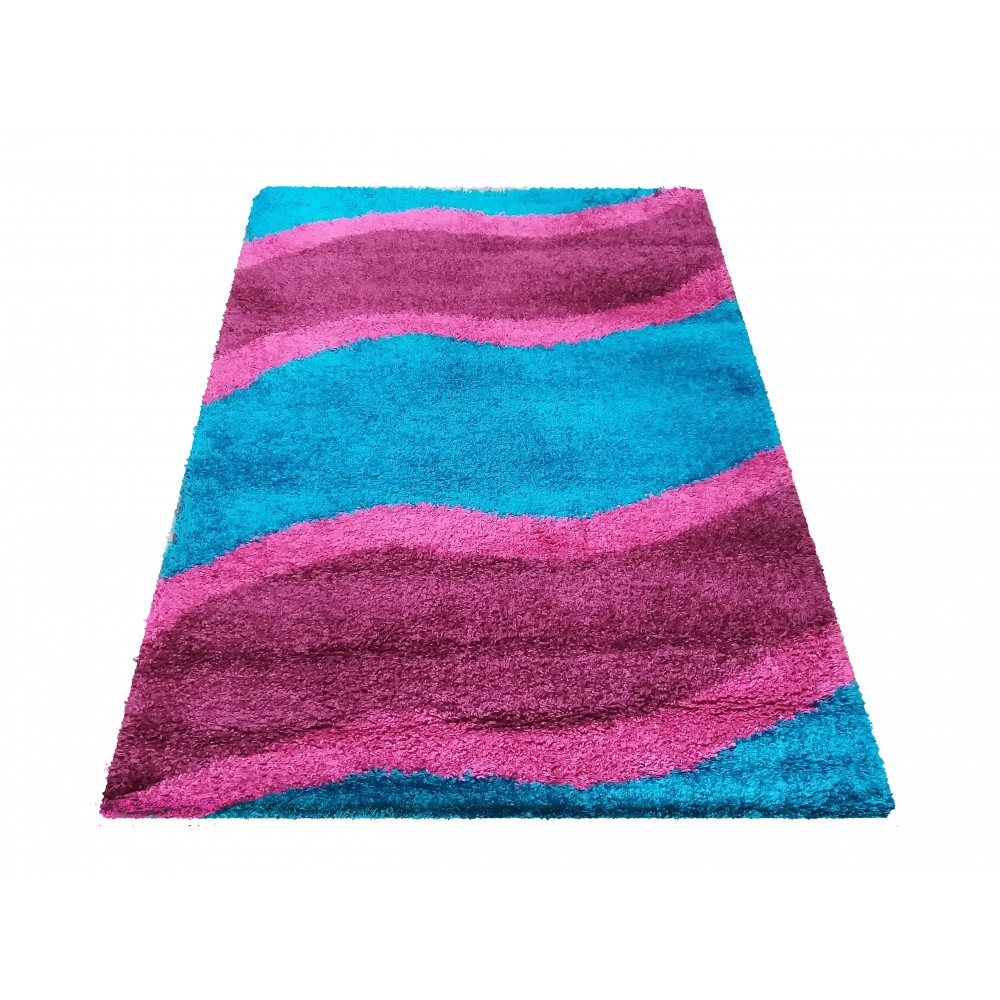 Dywan Nowoczesny Shaggy Long - 18 - Fioletowo - Turkusowy