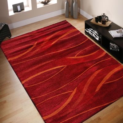 Dywan Nowoczesny Do Salonu Sherpa MIX - czerwono - pomarańczowy