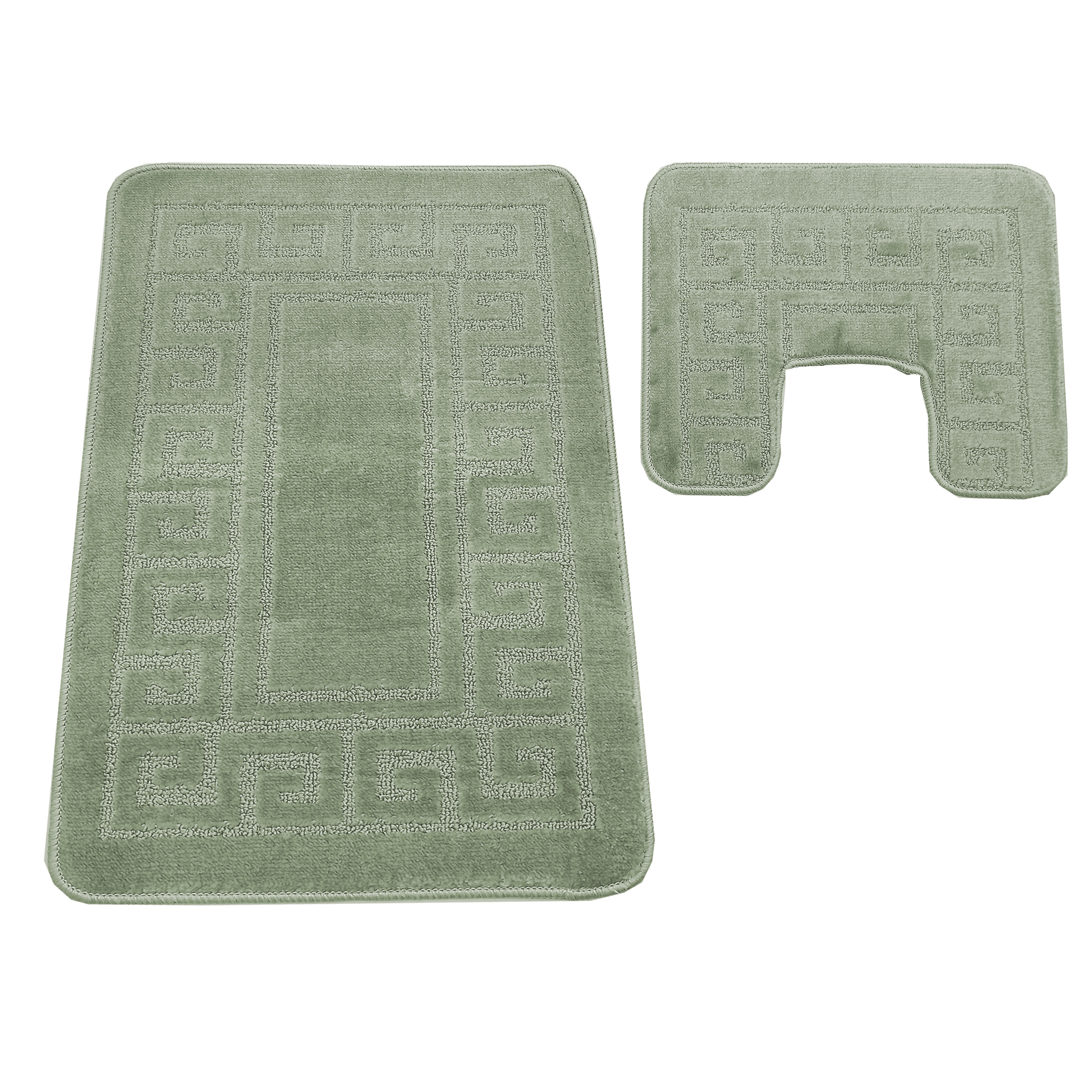 Komplet Dywaników Łazienkowych Montana Ethnic - Pistacjowy Pod WC Antypoślizgowy