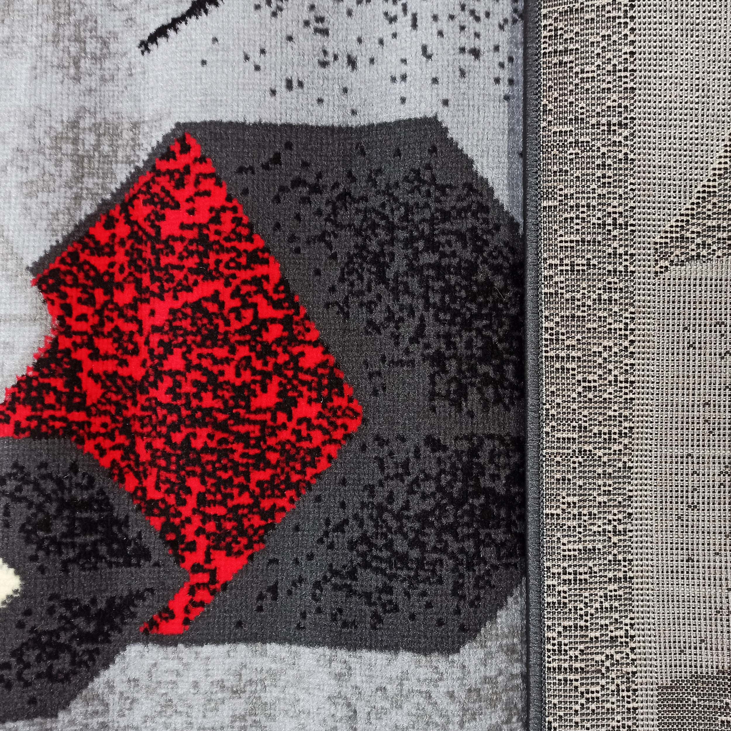 Dywan Nowoczesny Soho H5157A-G - szaro - czerwony