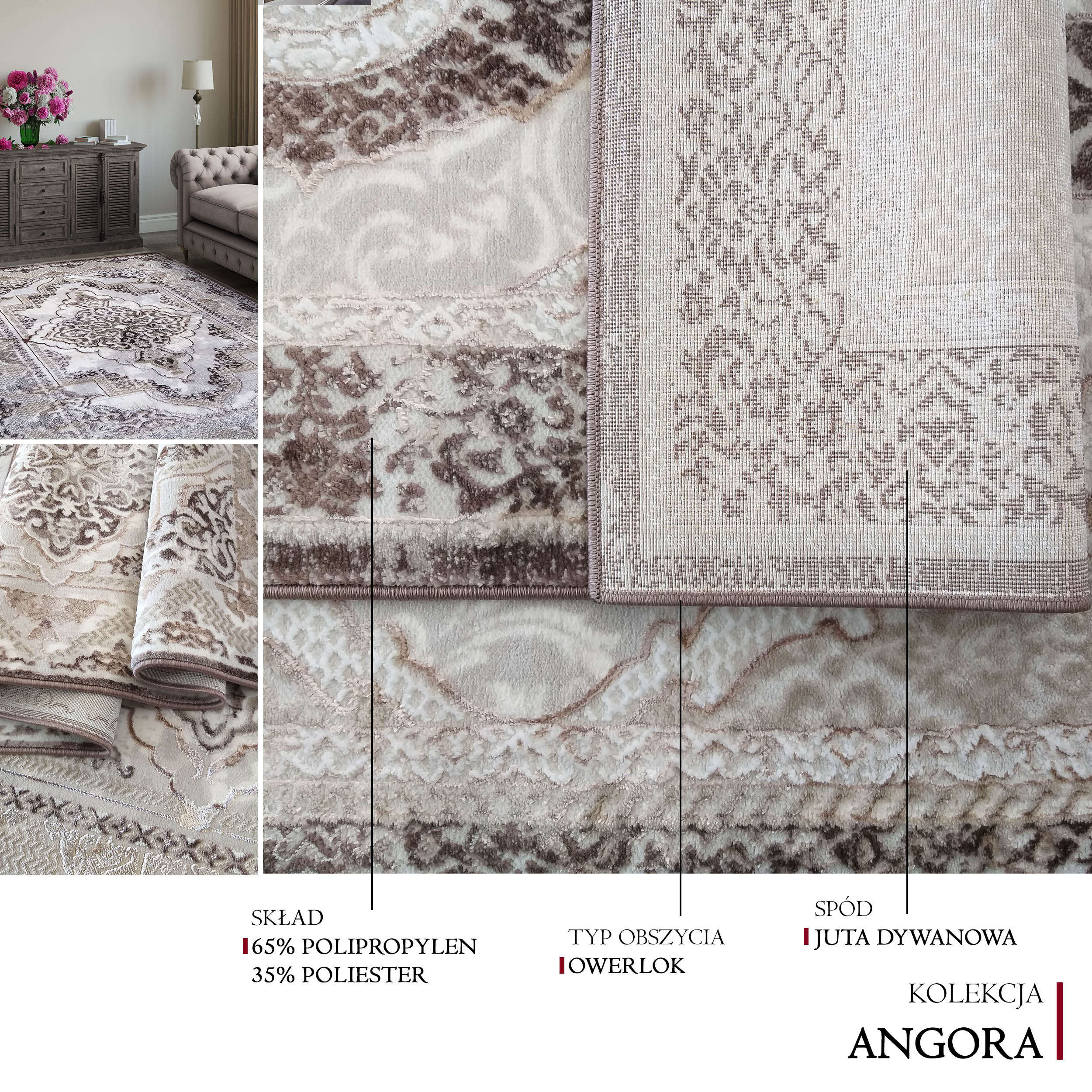 Dywan Ekskluzywny Angora 01 - Brązowy Dywan Ekskluzywny Angora 01 - Brązowy