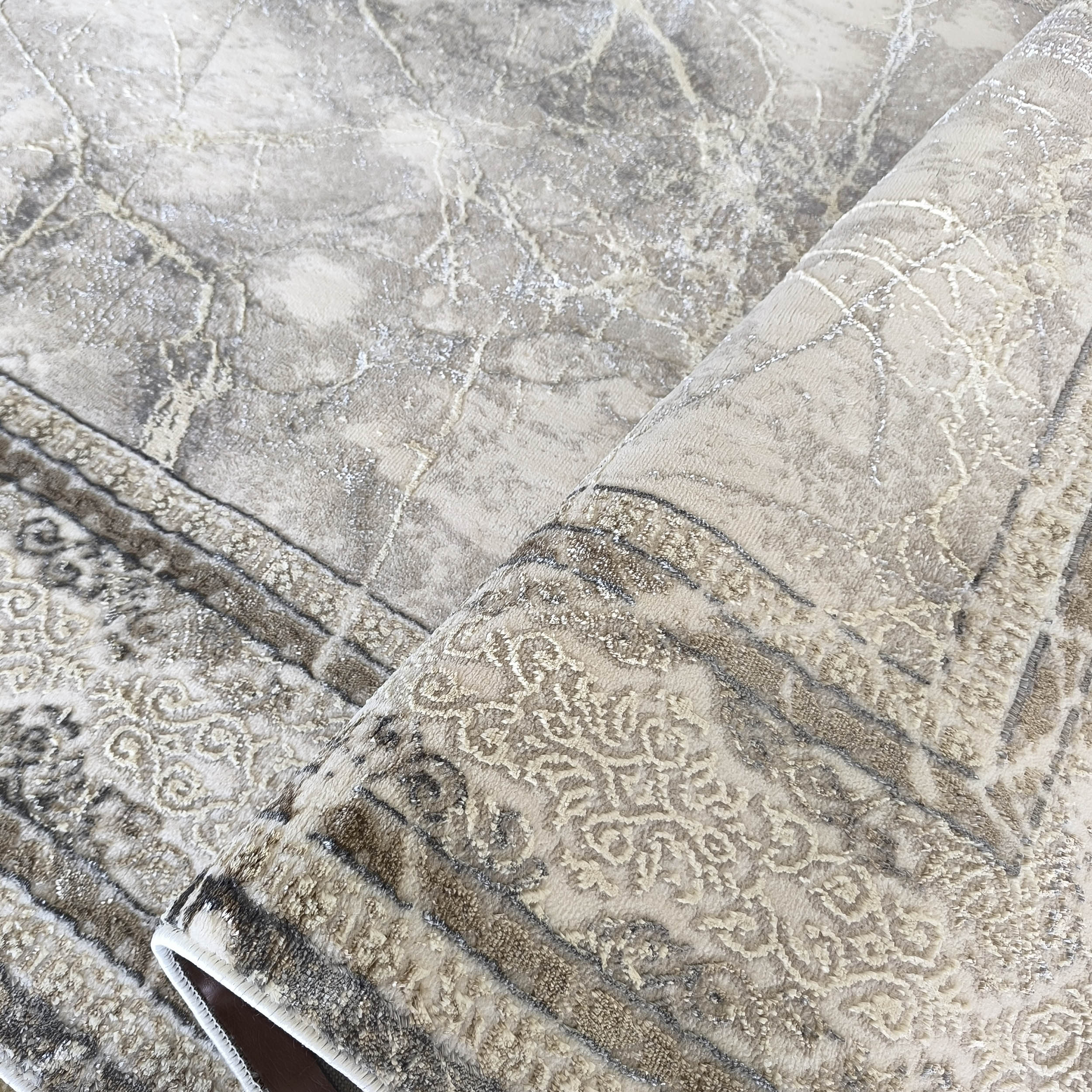 Dywan Ekskluzywny Allegron 01 - Srebrno-Kremowy