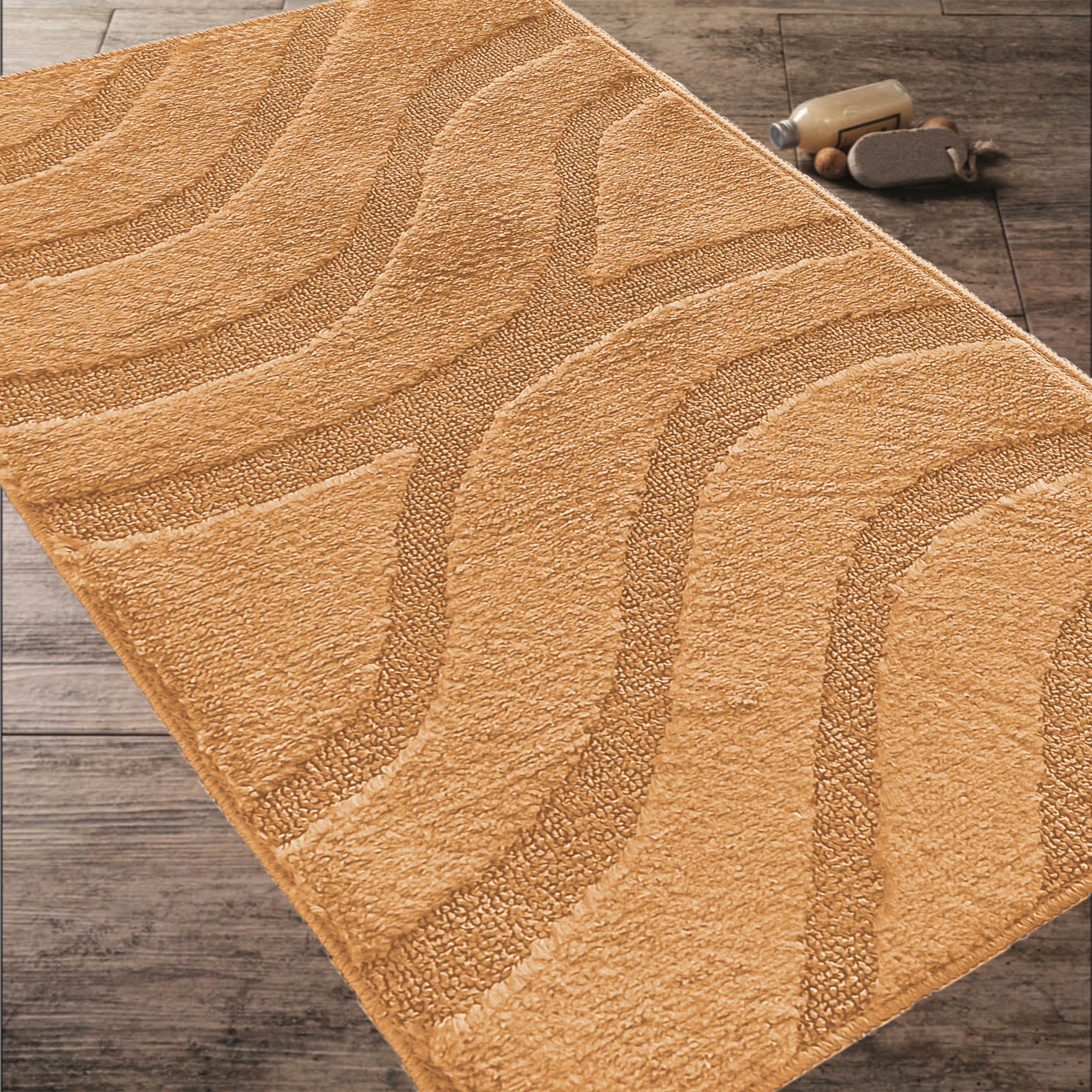 Komplet Dywaników Łazienkowych Montana Symphony - Bursztynowy Pod WC Antypoślizgowy