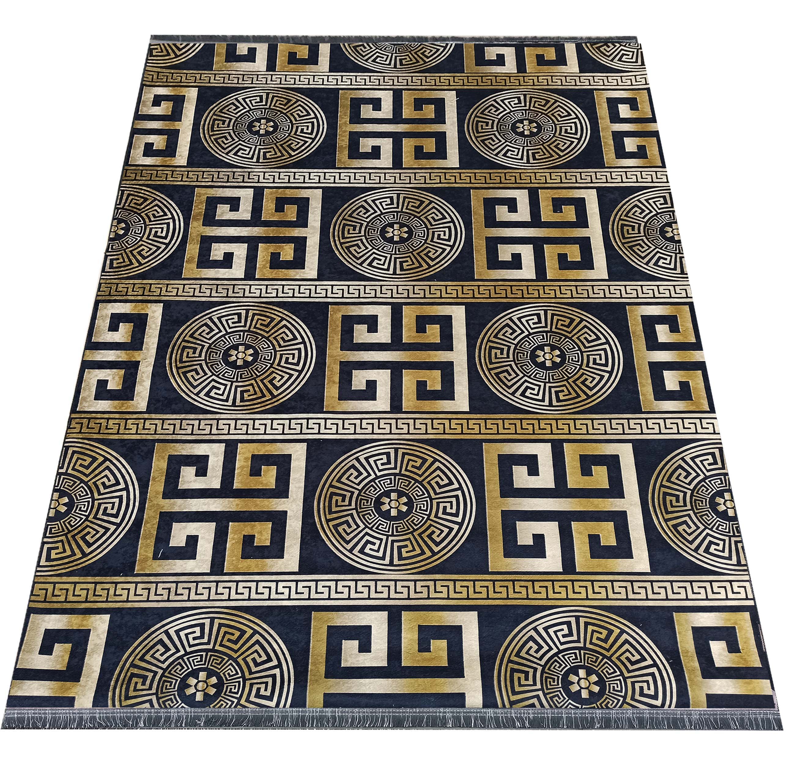 Dywan Antypoślizgowy Nowoczesny Horeca New 0022-BL - czarno - złoty