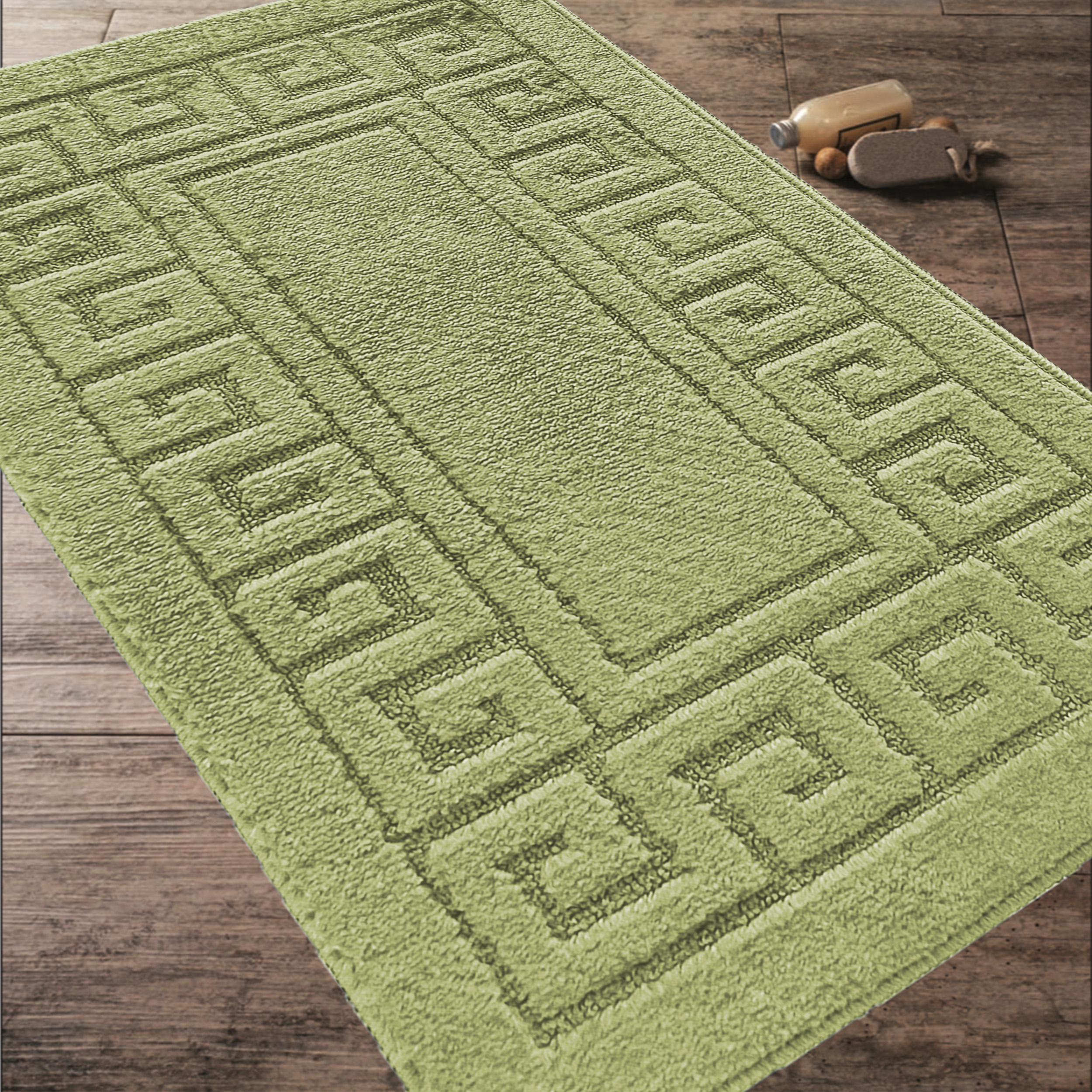 Komplet Dywaników Łazienkowych Montana Ethnic - Zielony Pod WC Antypoślizgowy